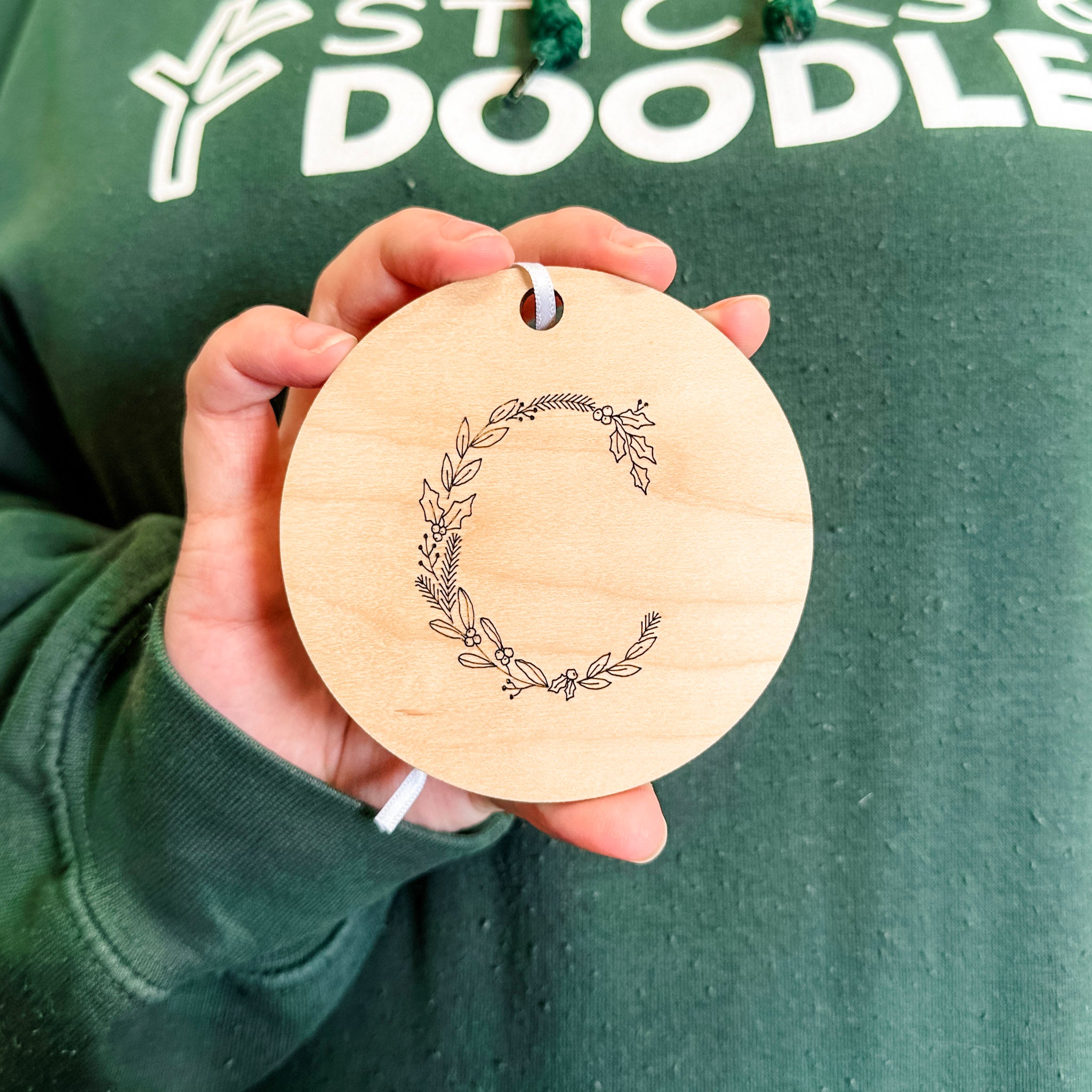 Initial Ornament • Wood Letter Ornament • For Christmas Trees & Stockings