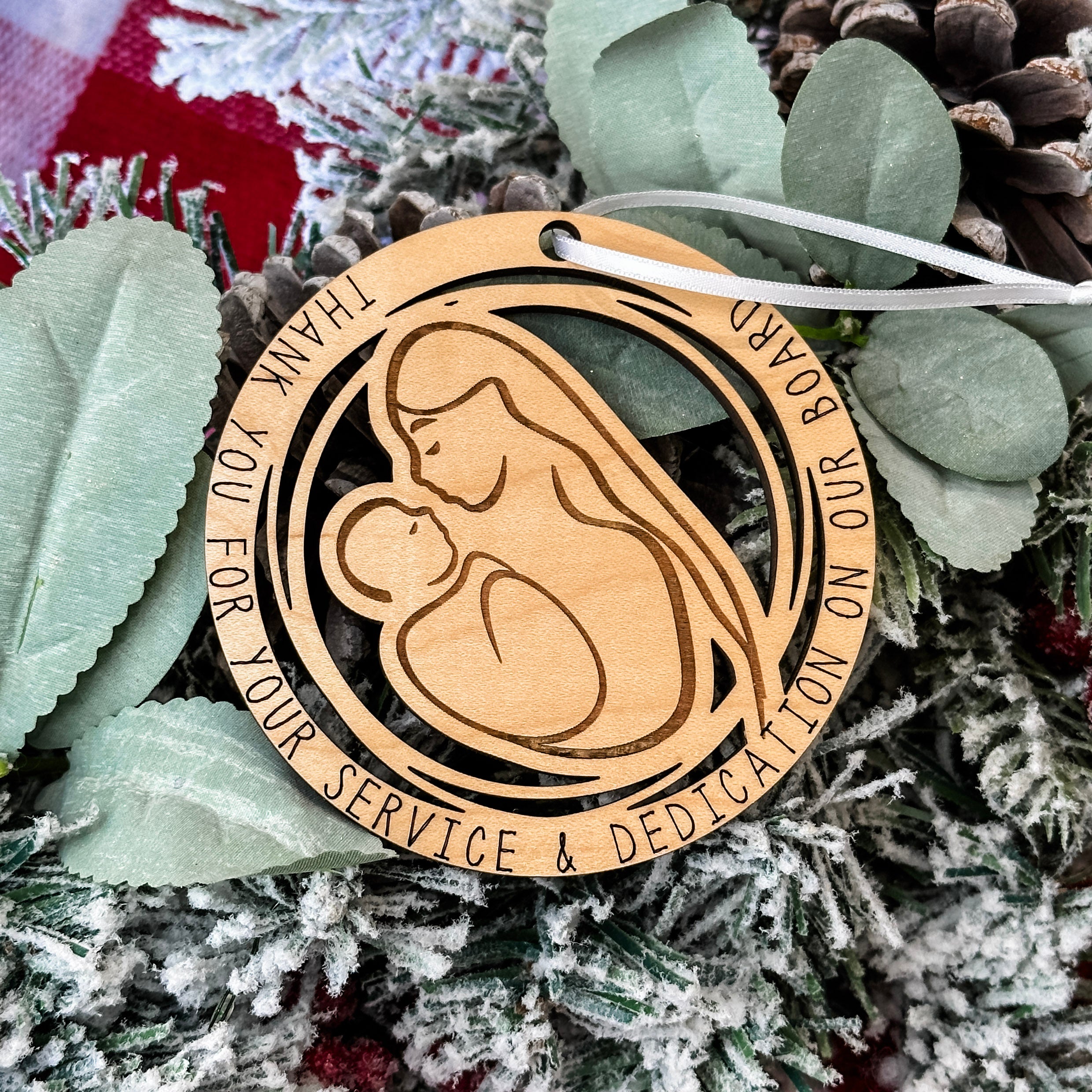 Group Order: Company Logo Ornaments • Engraved Wood Ornaments • Corporate Gifts