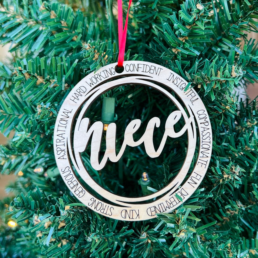 Family Members & Friends • Descriptive Wood Ornaments • For Family & Friends