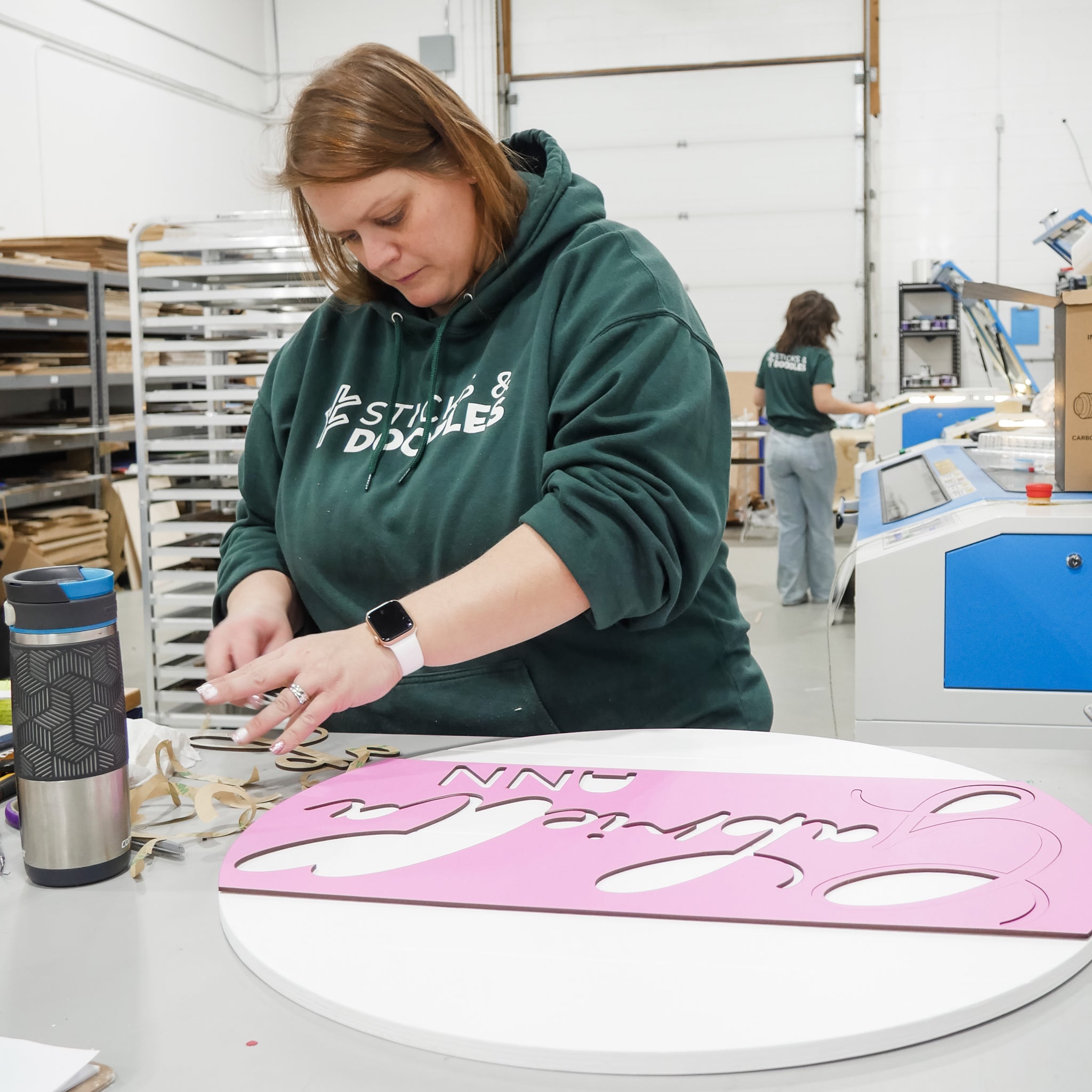 Round Wood Nursery Name Sign for Kids’ Rooms