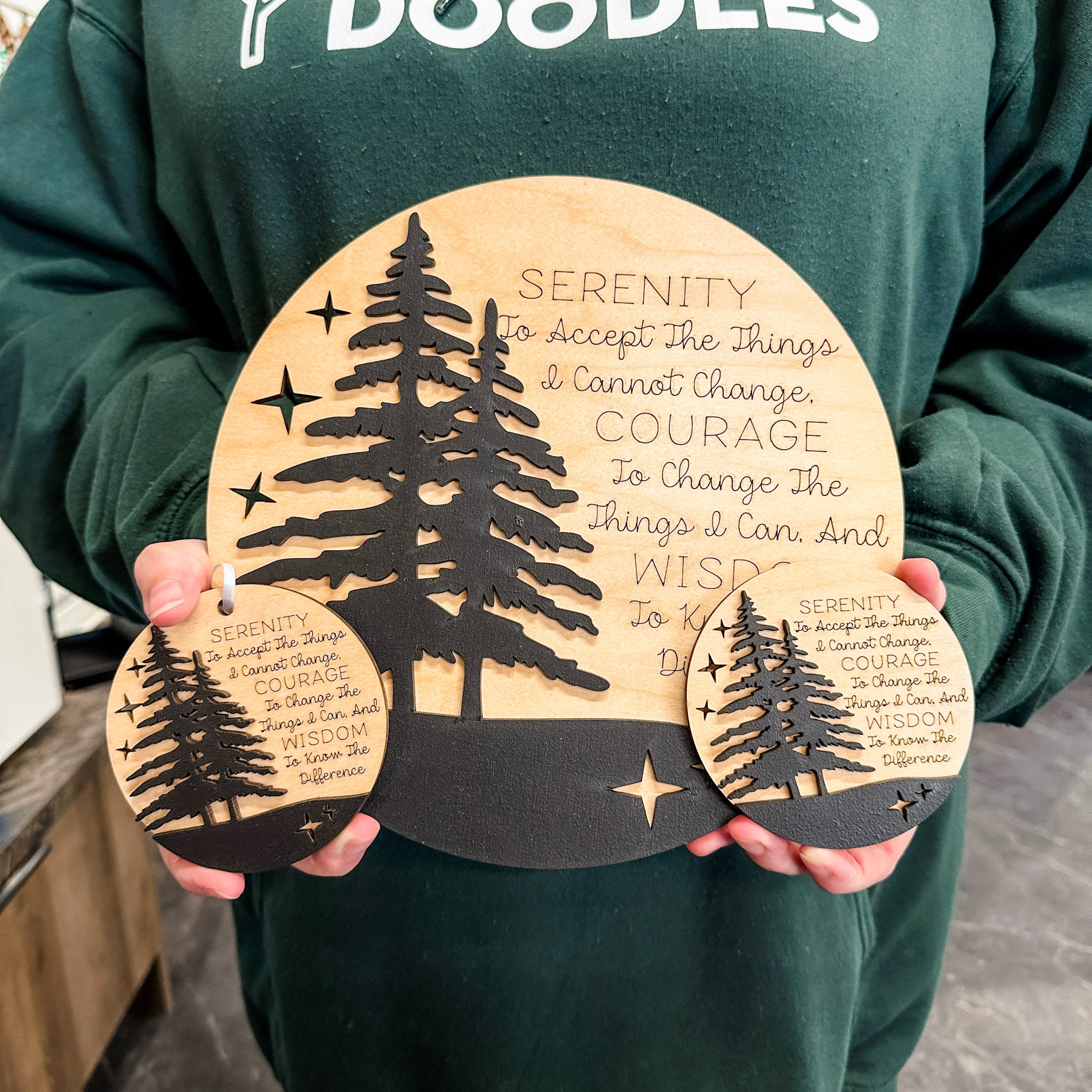 The Serenity Prayer • Wood Ornament, Magnet, or Mini Sign • For Recovery