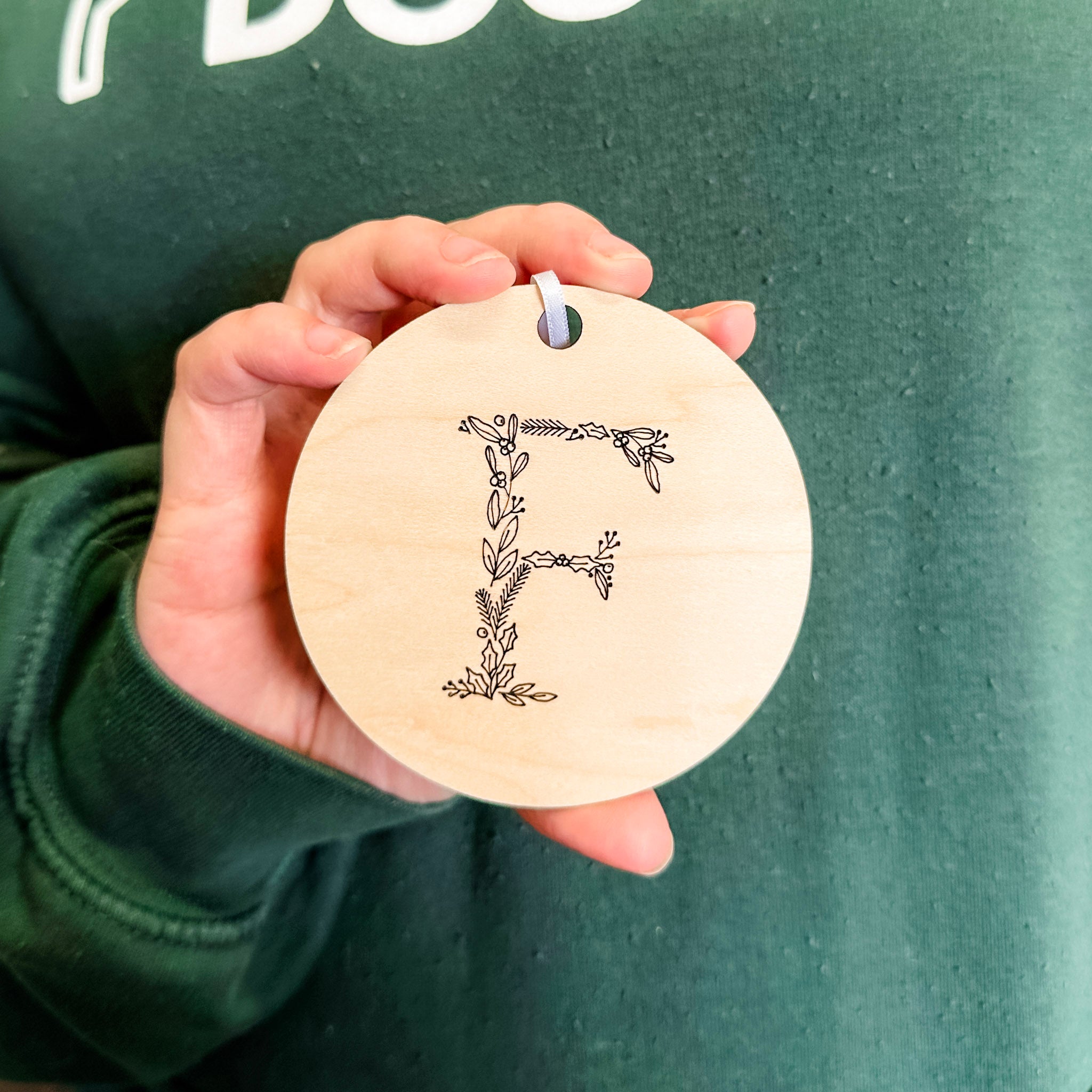 Initial Ornament • Wood Letter Ornament • For Christmas Trees & Stockings