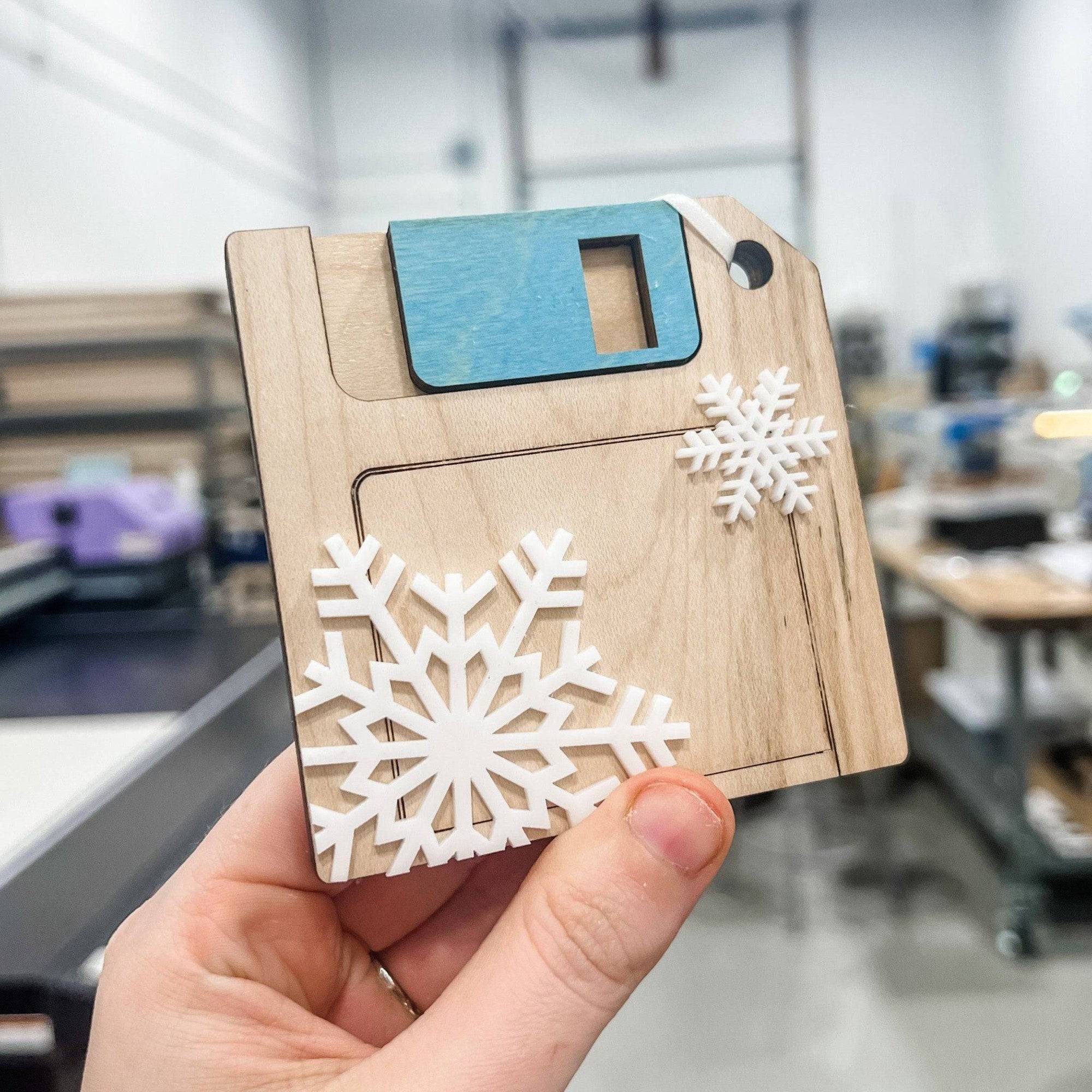 90s Retro Floppy Disk, Cassette Tape, Pocket Game • 3D Wood & Acrylic Ornaments
