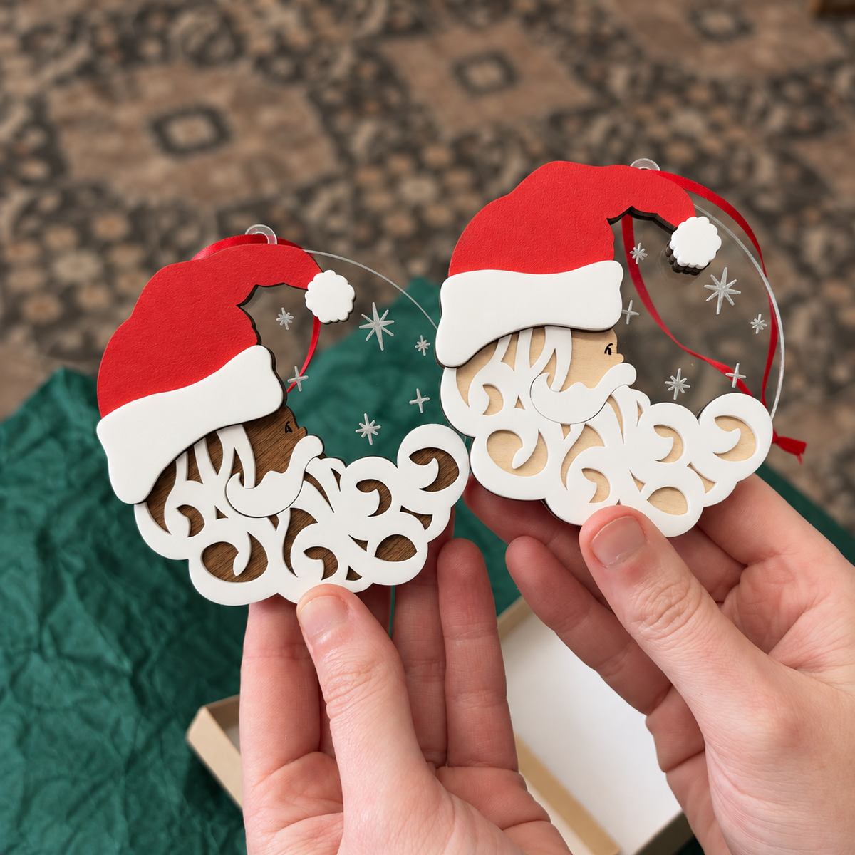 Santa Moon Ornament