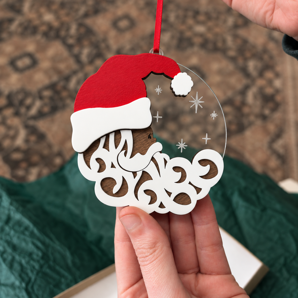 Santa Moon Ornament