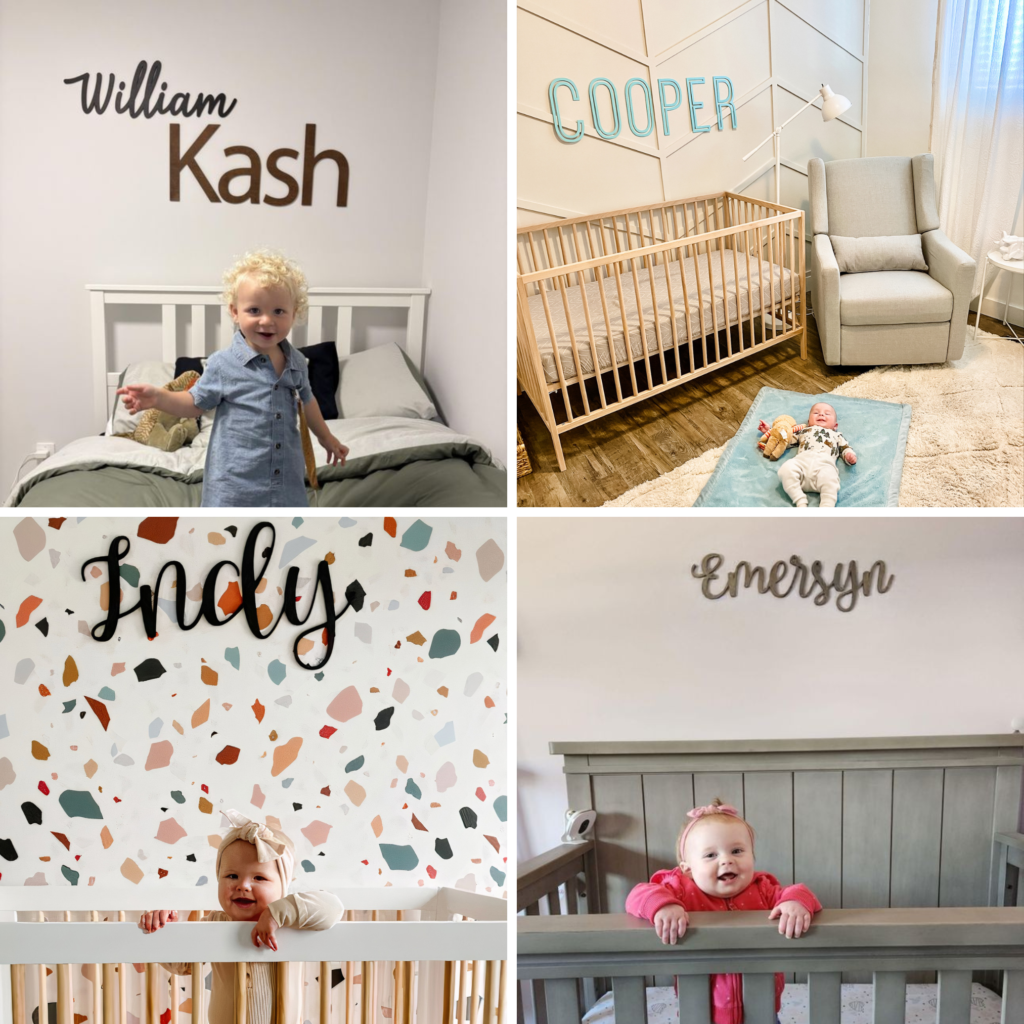 Floating Wood Nursery Name Sign for Kids’ Rooms