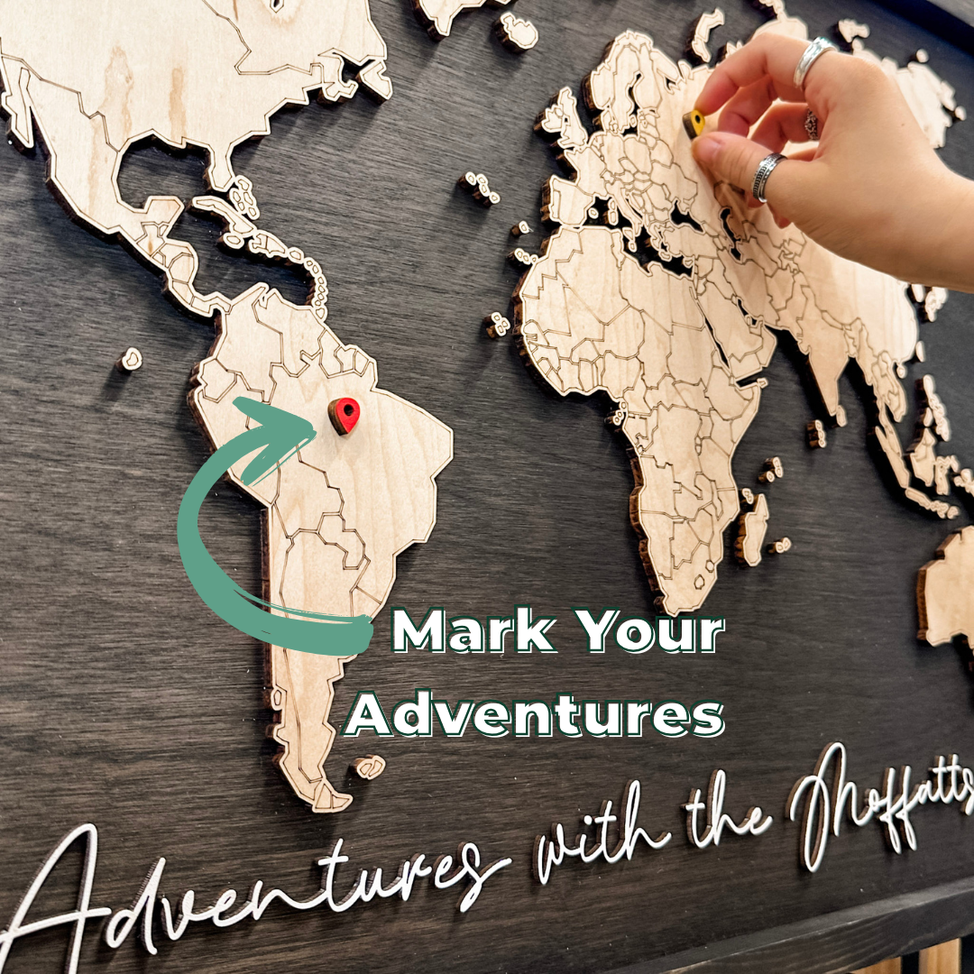 Personalized World Map • Premium Handcrafted Wood Sign