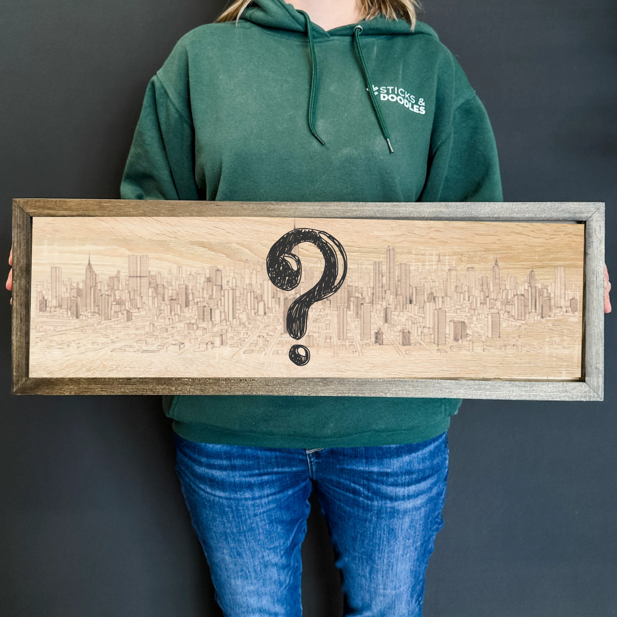Custom City Skyline Line Artwork • Engraved Wood Sign • For City Lovers & Travel Gifts