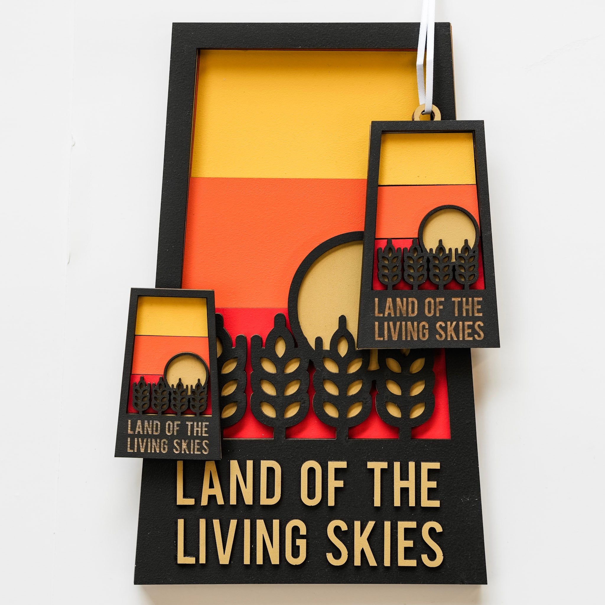 Land of the Living Skies • Wood Ornament, Magnet or Sign • Saskatchewan Souvenirs