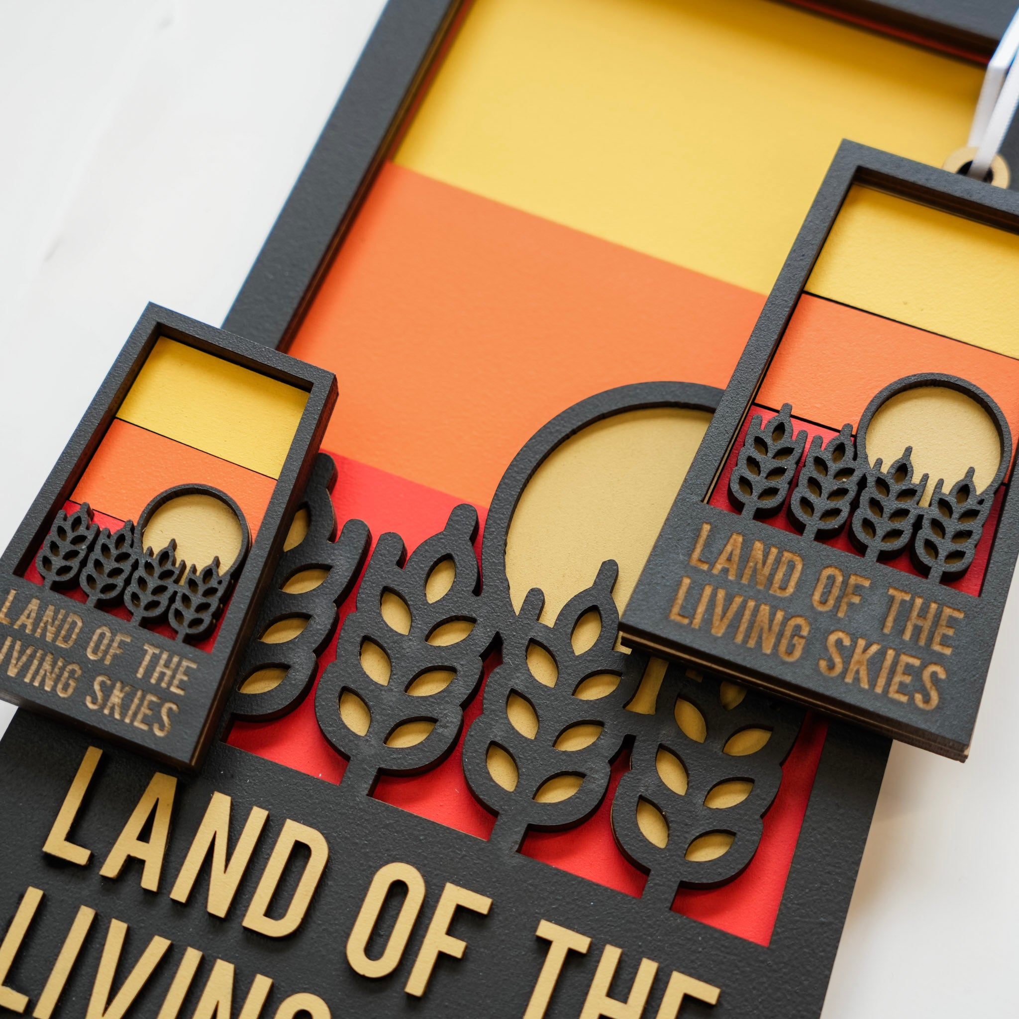 Land of the Living Skies • Wood Ornament, Magnet or Sign • Saskatchewan Souvenirs