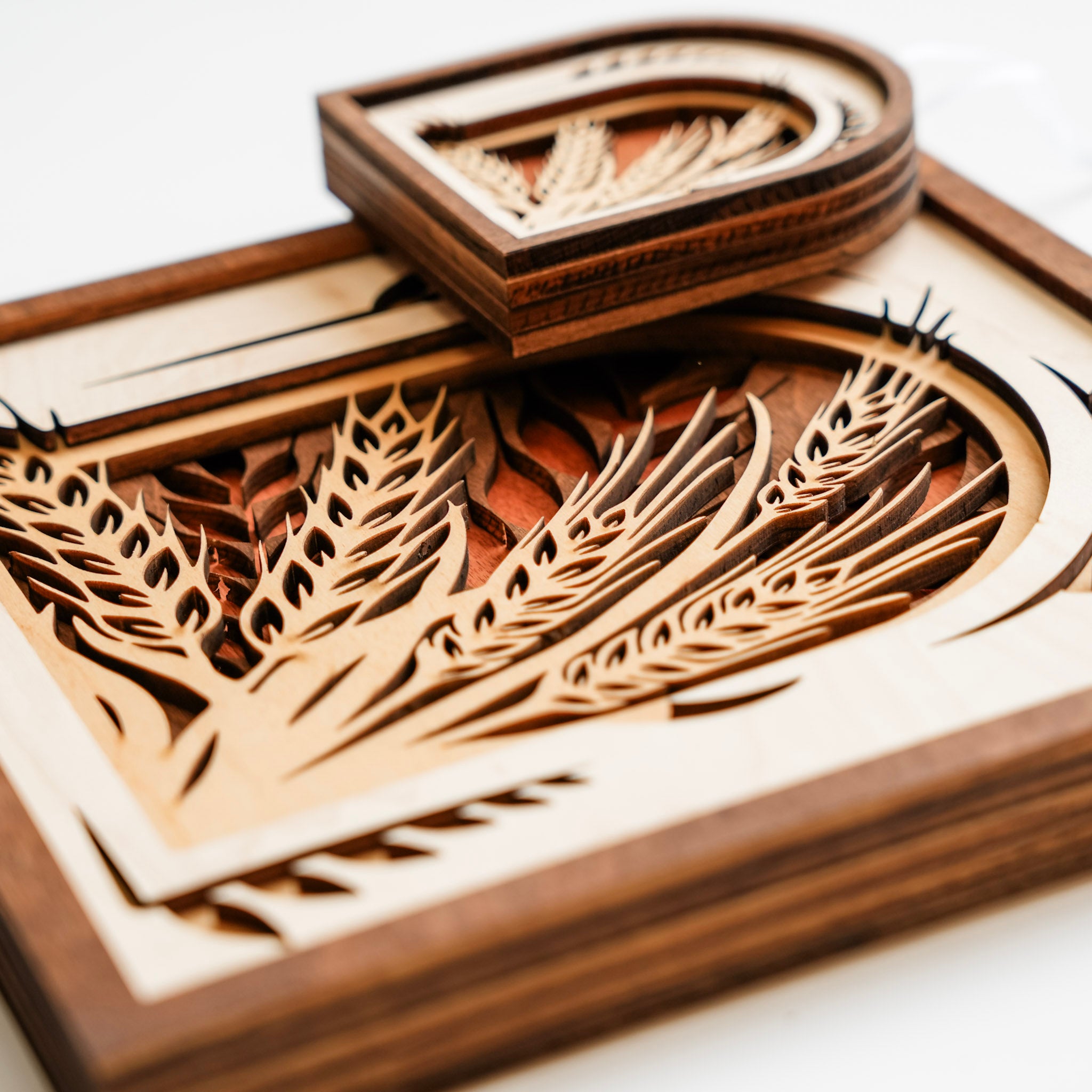 The Wheat Mosaic • Layered Wood Ornament & Mini Sign • Farmers Gifts & Saskatchewan Souvenirs