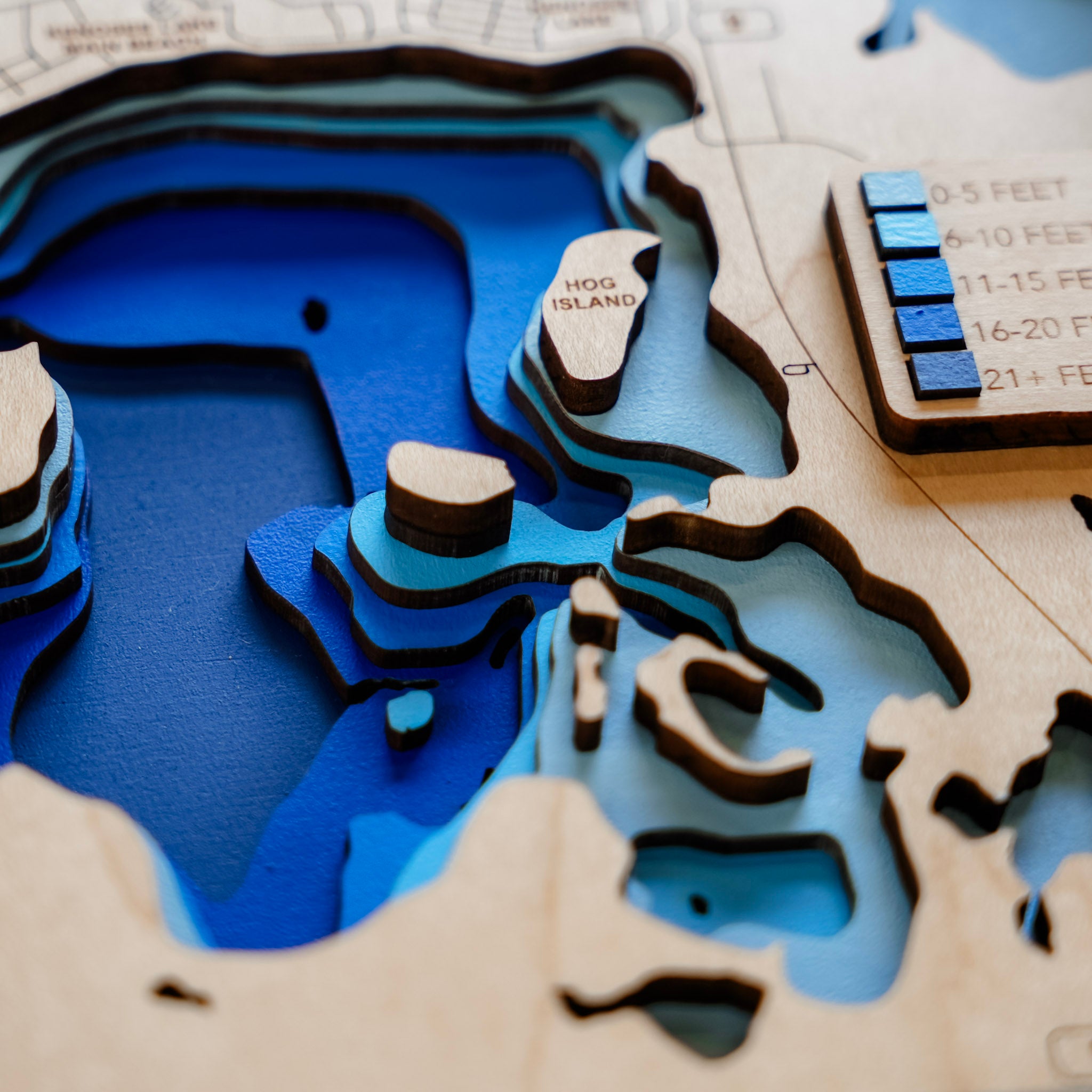 Kenosee Lake • Bathymetric Layered Wood Depth Map • For Lake Lovers