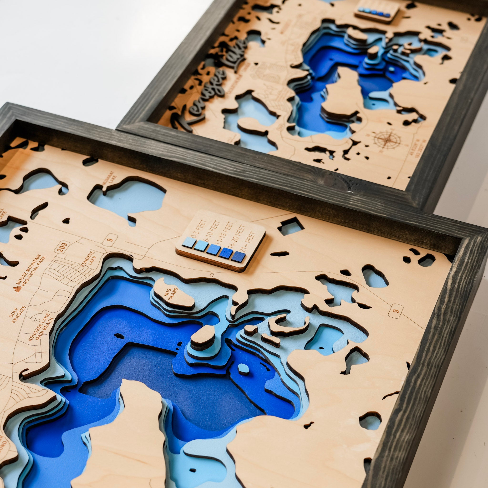 Kenosee Lake • Bathymetric Layered Wood Depth Map • For Lake Lovers