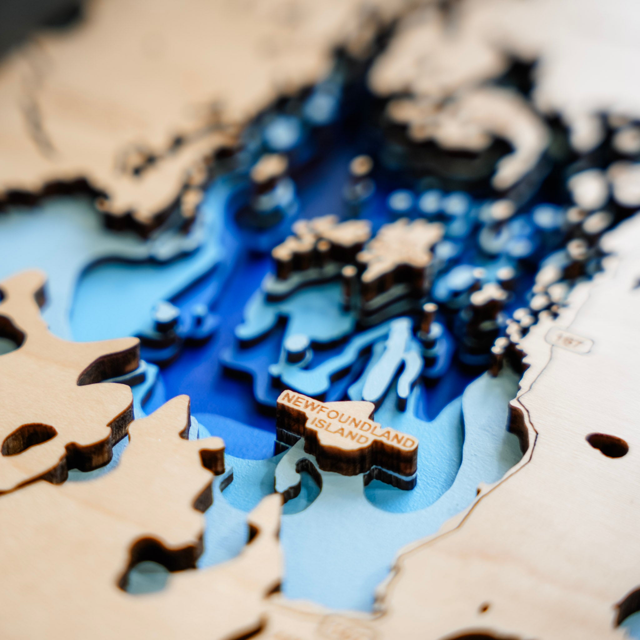 Amisk Lake Map • Bathymetric Layered Wood Depth Map • For Lake Lovers