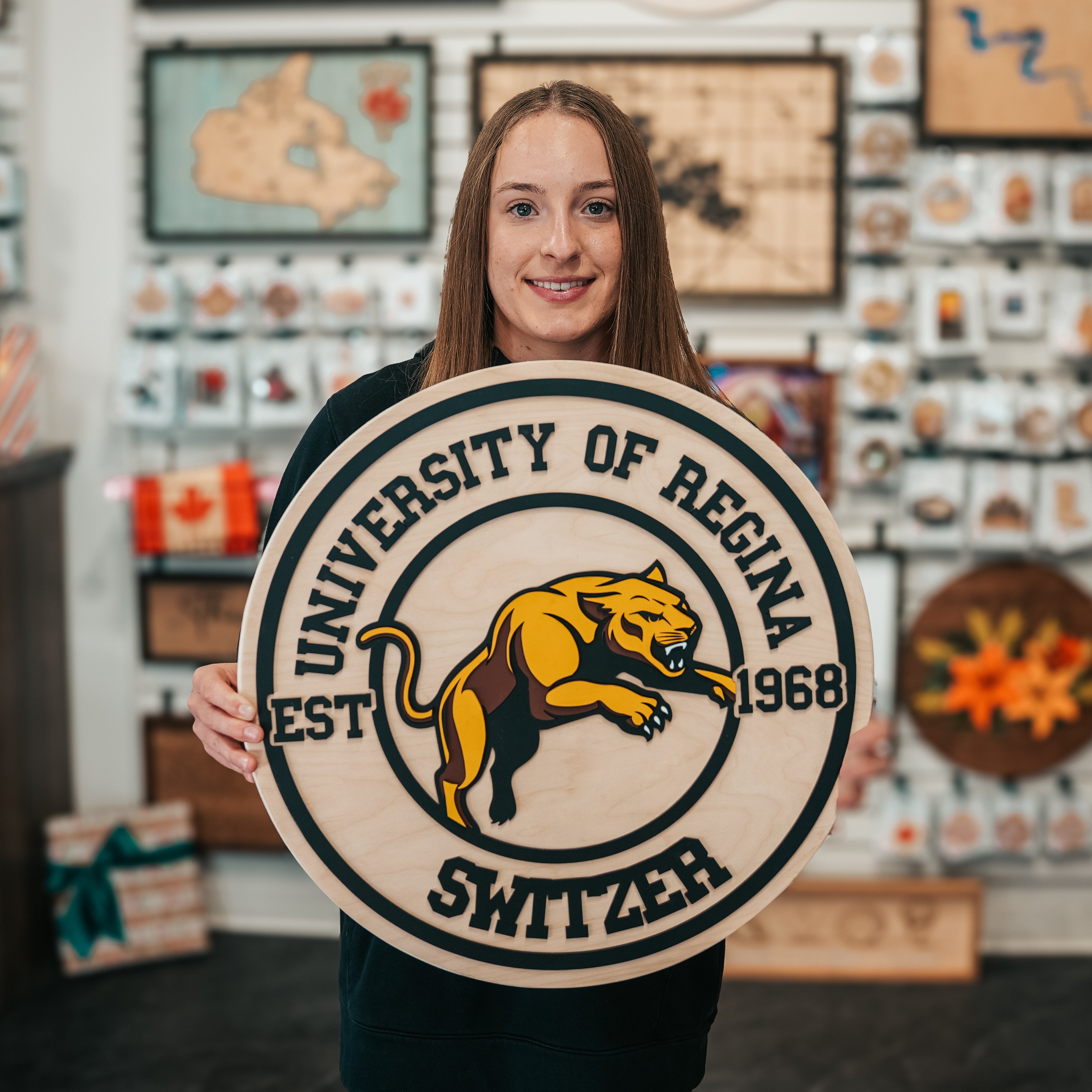 University of Regina Cougars • Personalized 3D Wood Sign • For Students and Fans