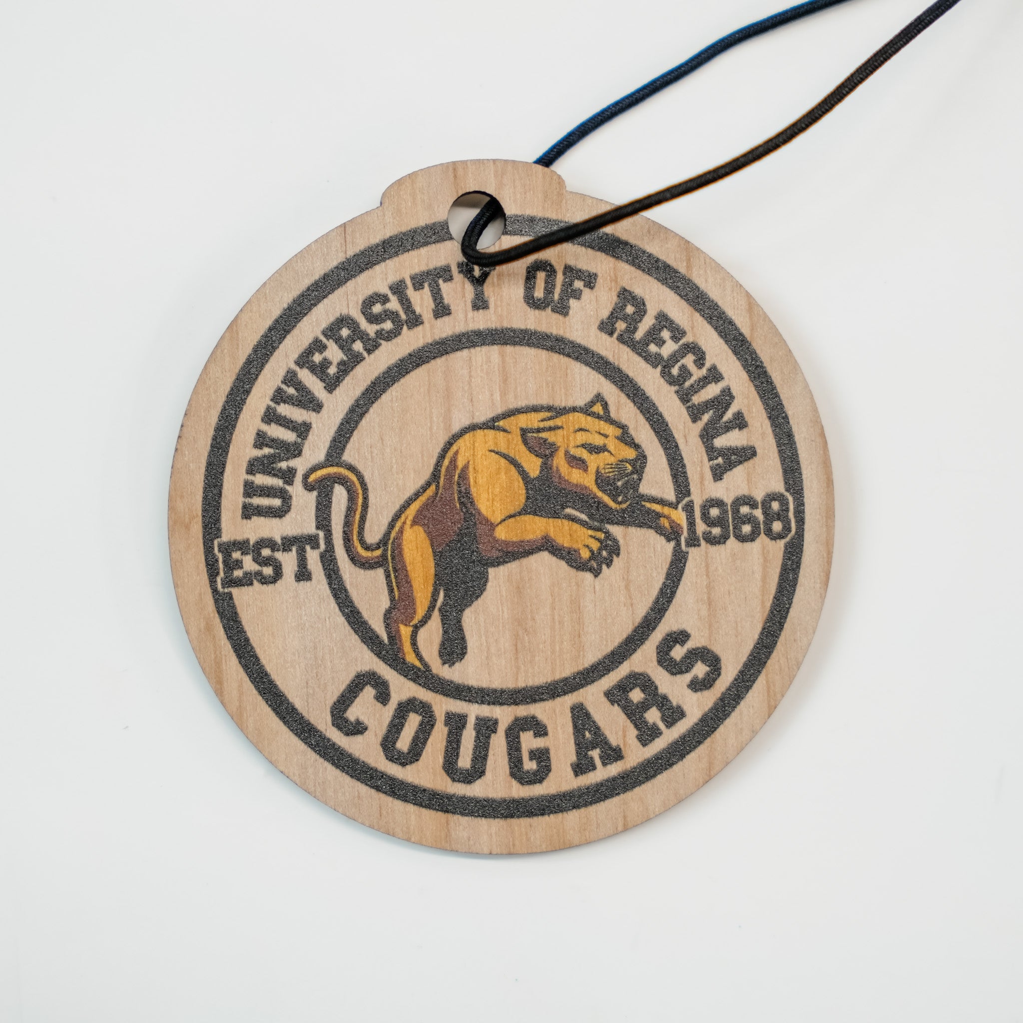 University of Regina Cougars • 3D Wood & Acrylic Ornaments • For Students & Proud Parents
