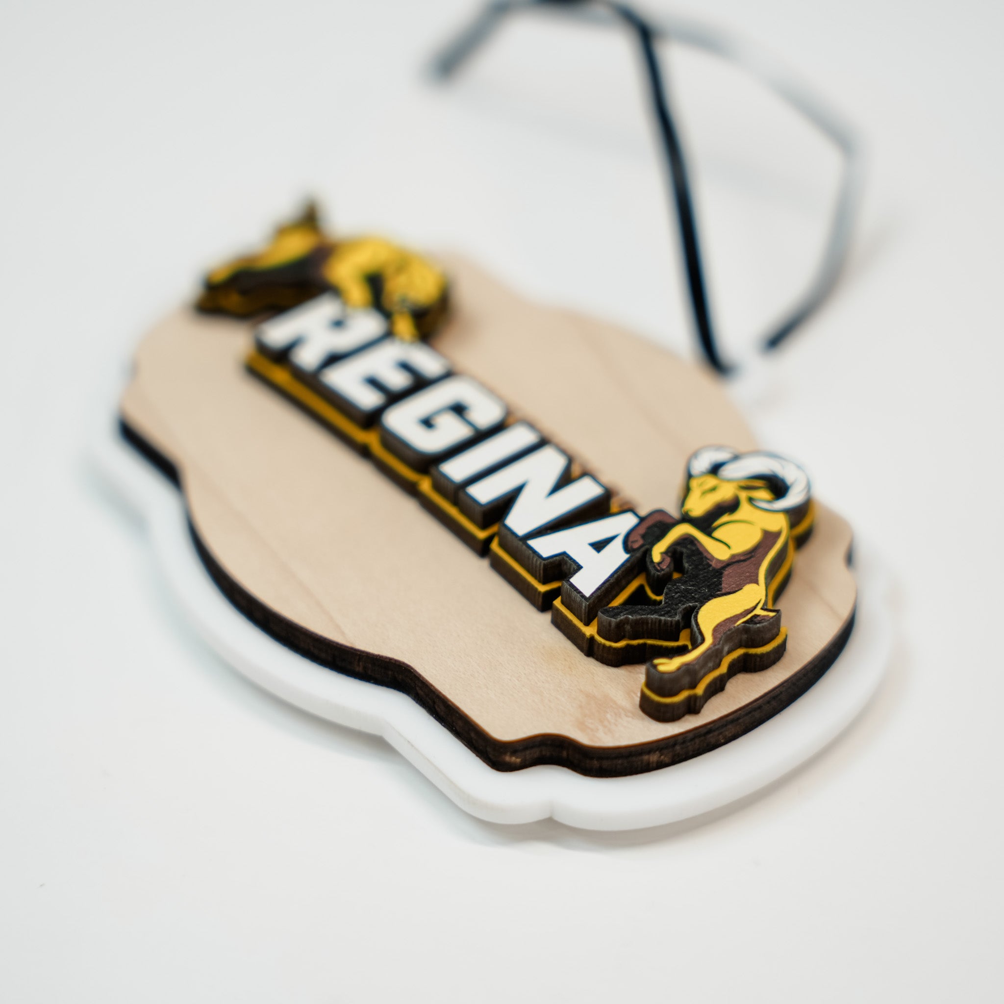 University of Regina Athletics • 3D Wood/Acrylic Ornament • For Students and Proud Parents