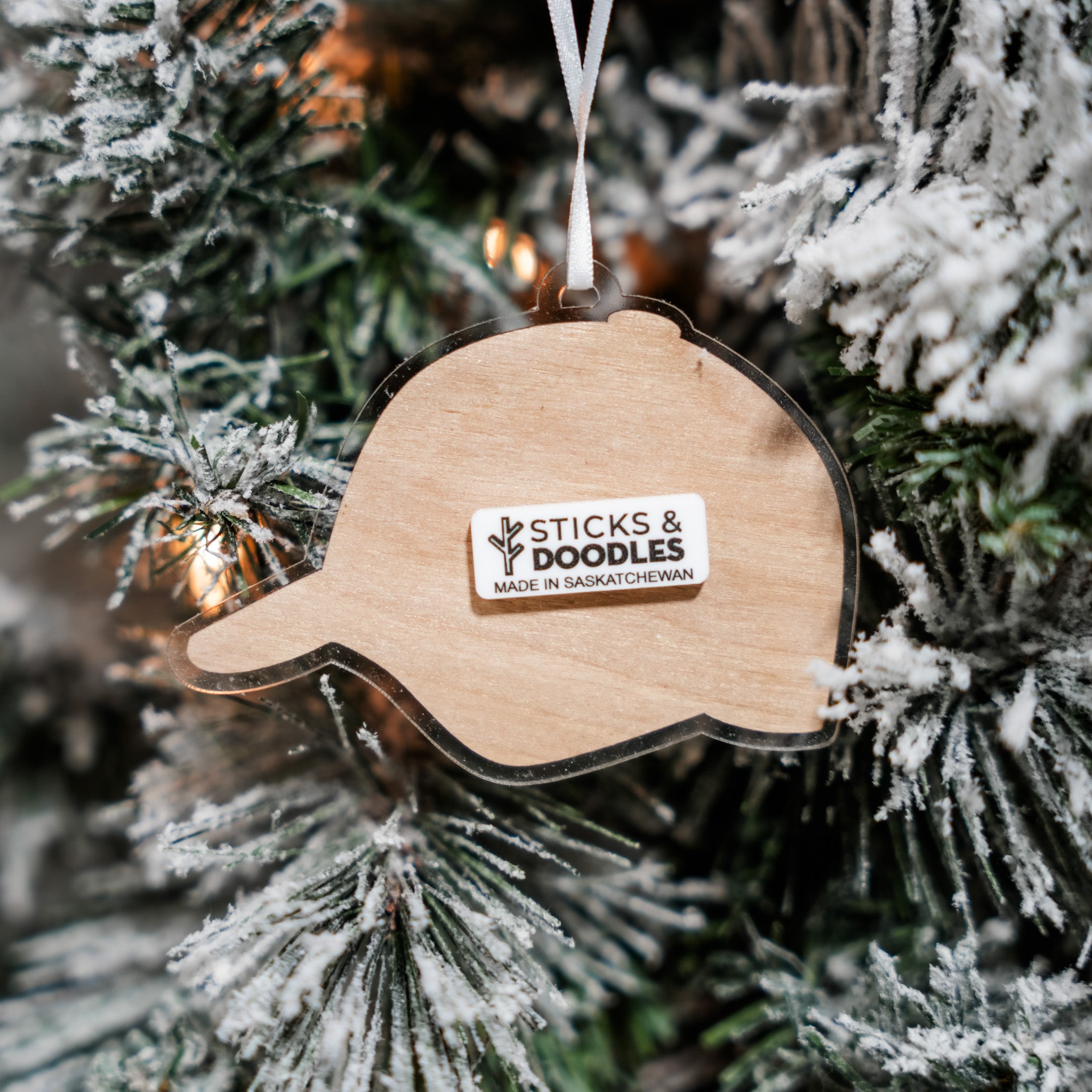 Blue Maple Leaf Hat • 3D Wood Ornament • For the Country that Cheers Together