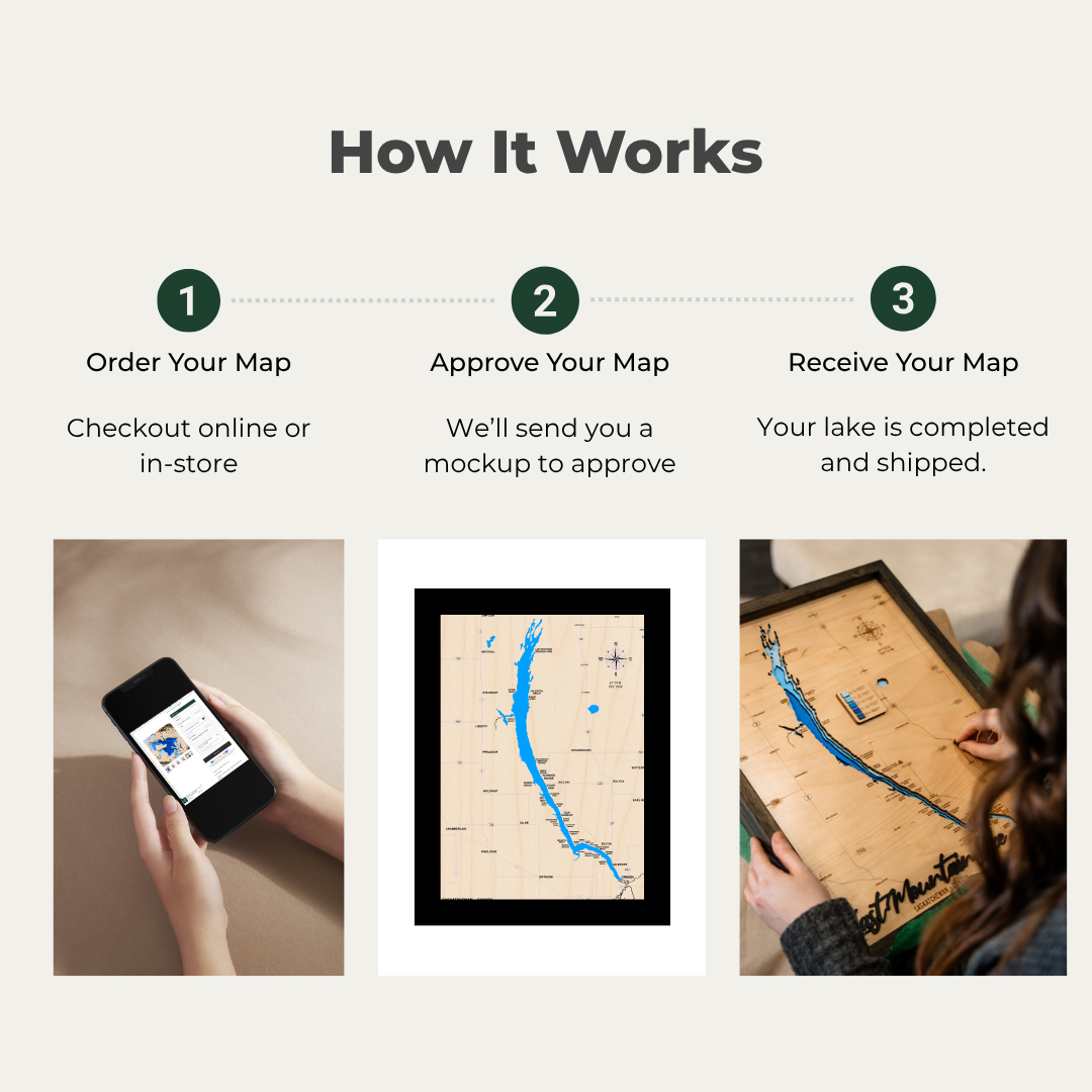 Custom 3D Wood Lake Map