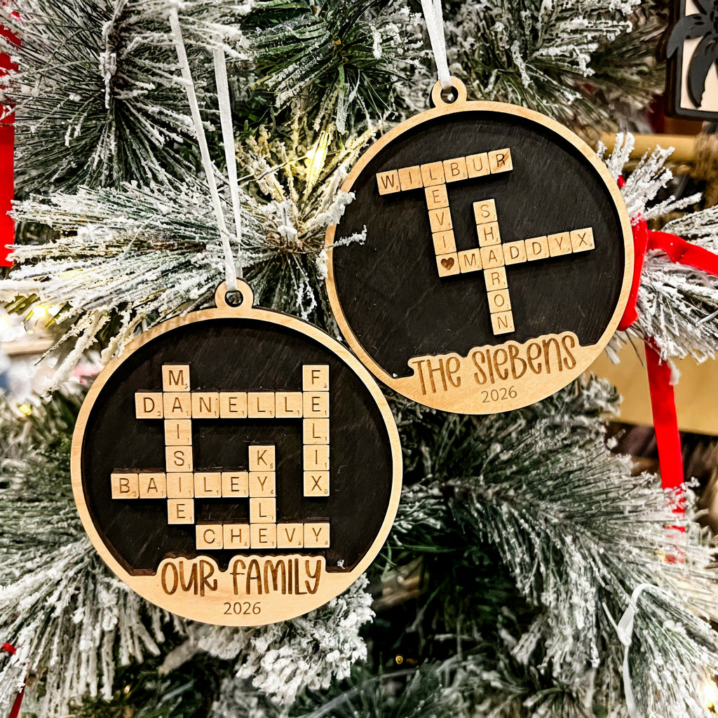 Personalized Family Letter Tile Name Ornament