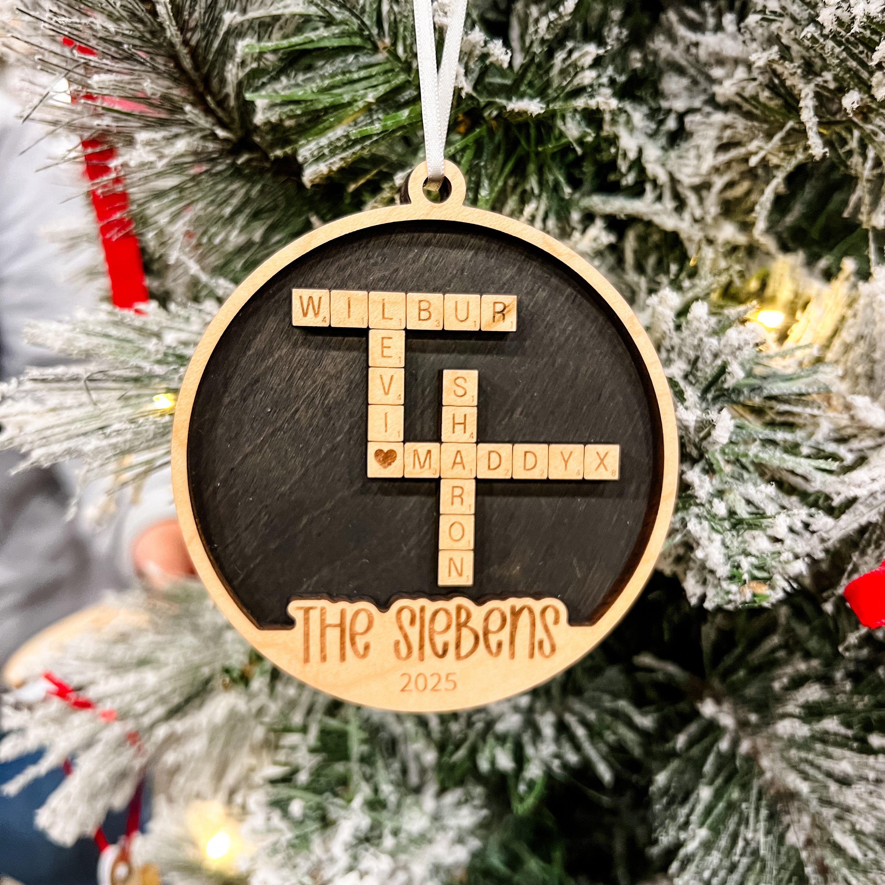 Family Letter Tiles • Personalized Wood Ornament • For Family and Friends