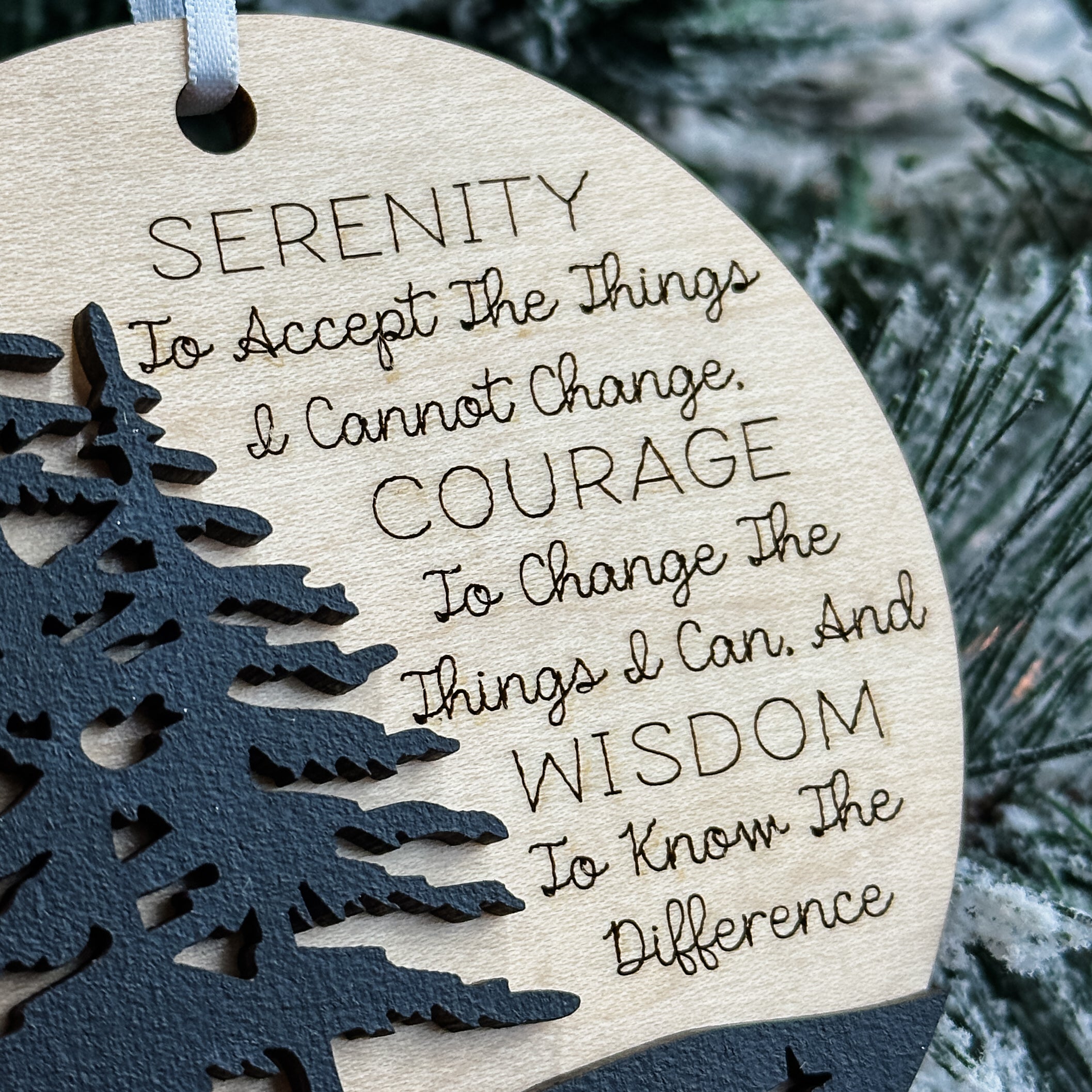 The Serenity Prayer • Wood Ornament, Magnet, or Mini Sign • For Recovery