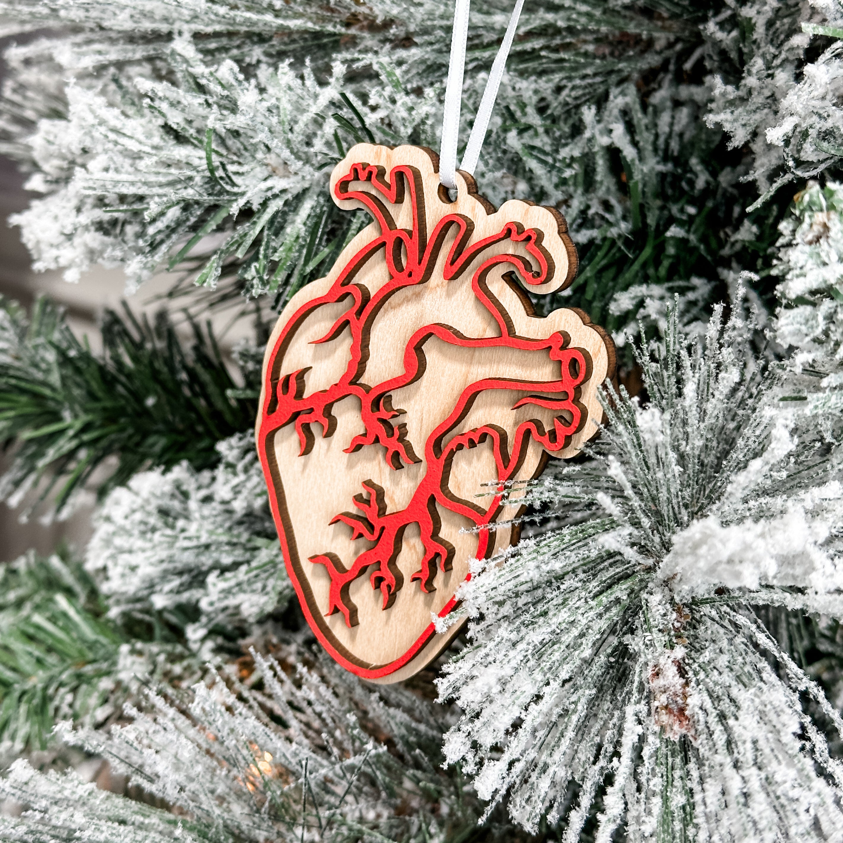 Anatomical Heart • Layered Wooden Ornament • For Gothic & Medical Gifts