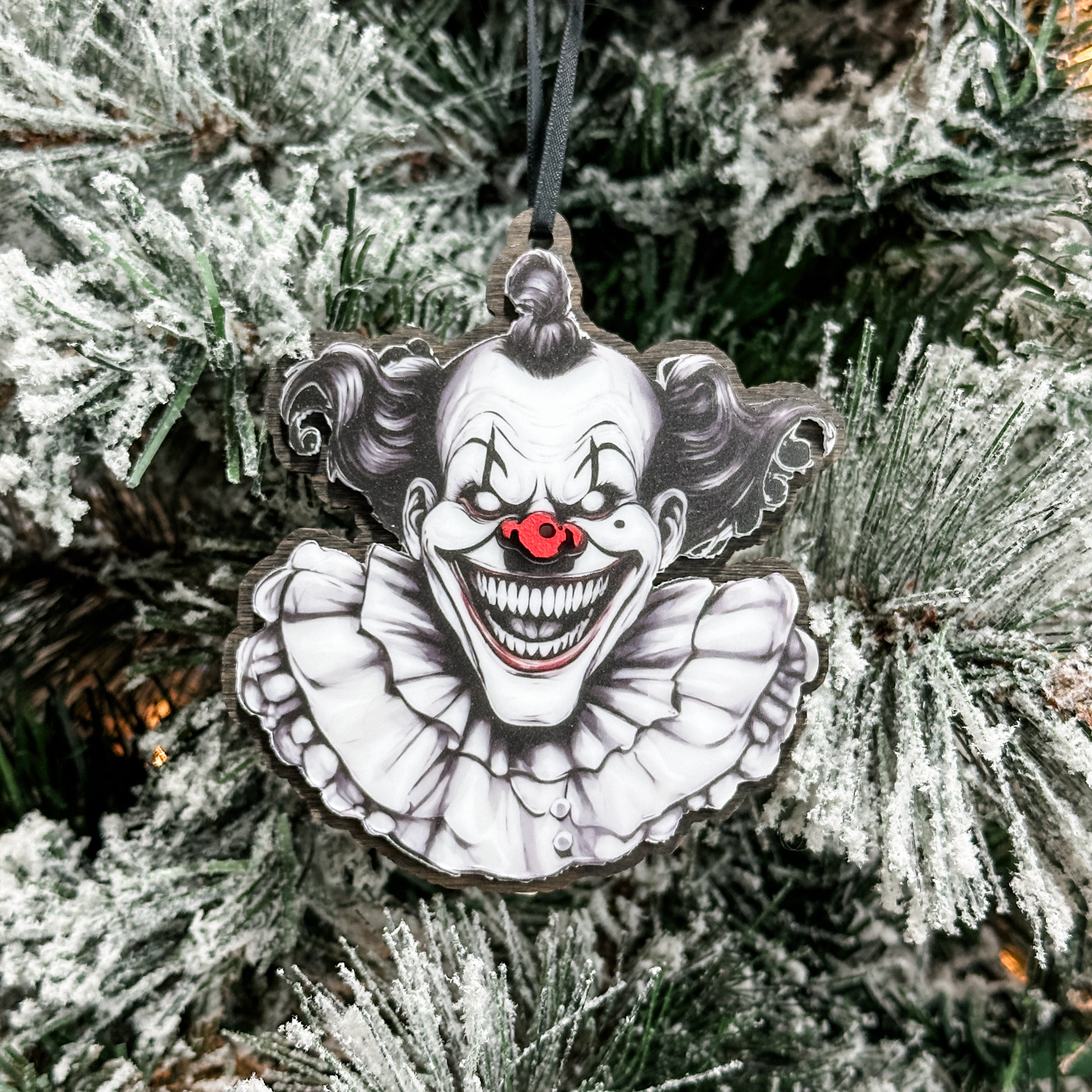 Horror Clown • Acrylic Ornament or Sign • For Halloween Decorations