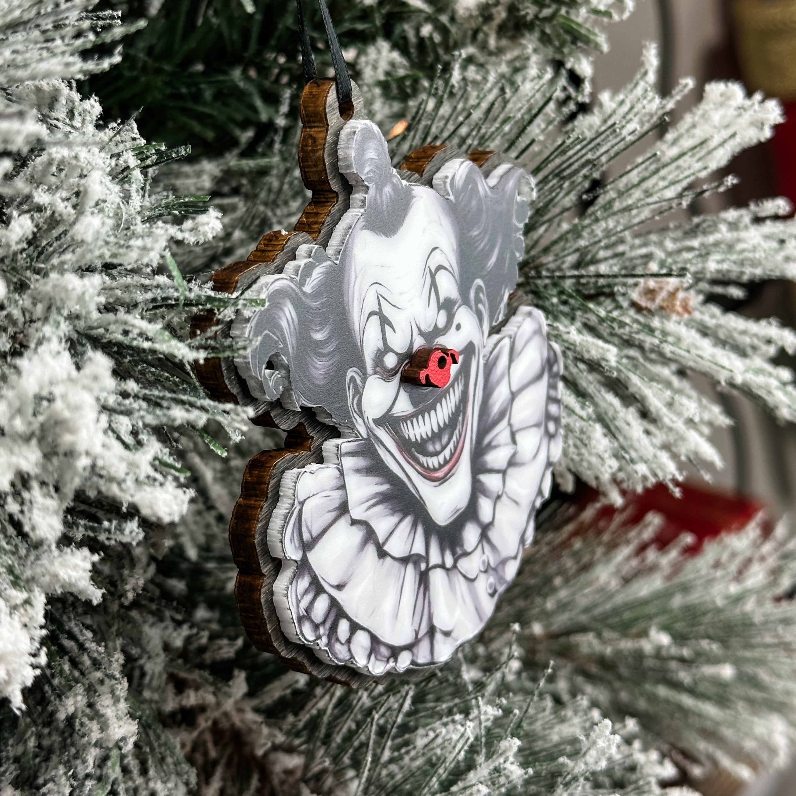 Horror Clown • Acrylic Ornament or Sign • For Halloween Decorations