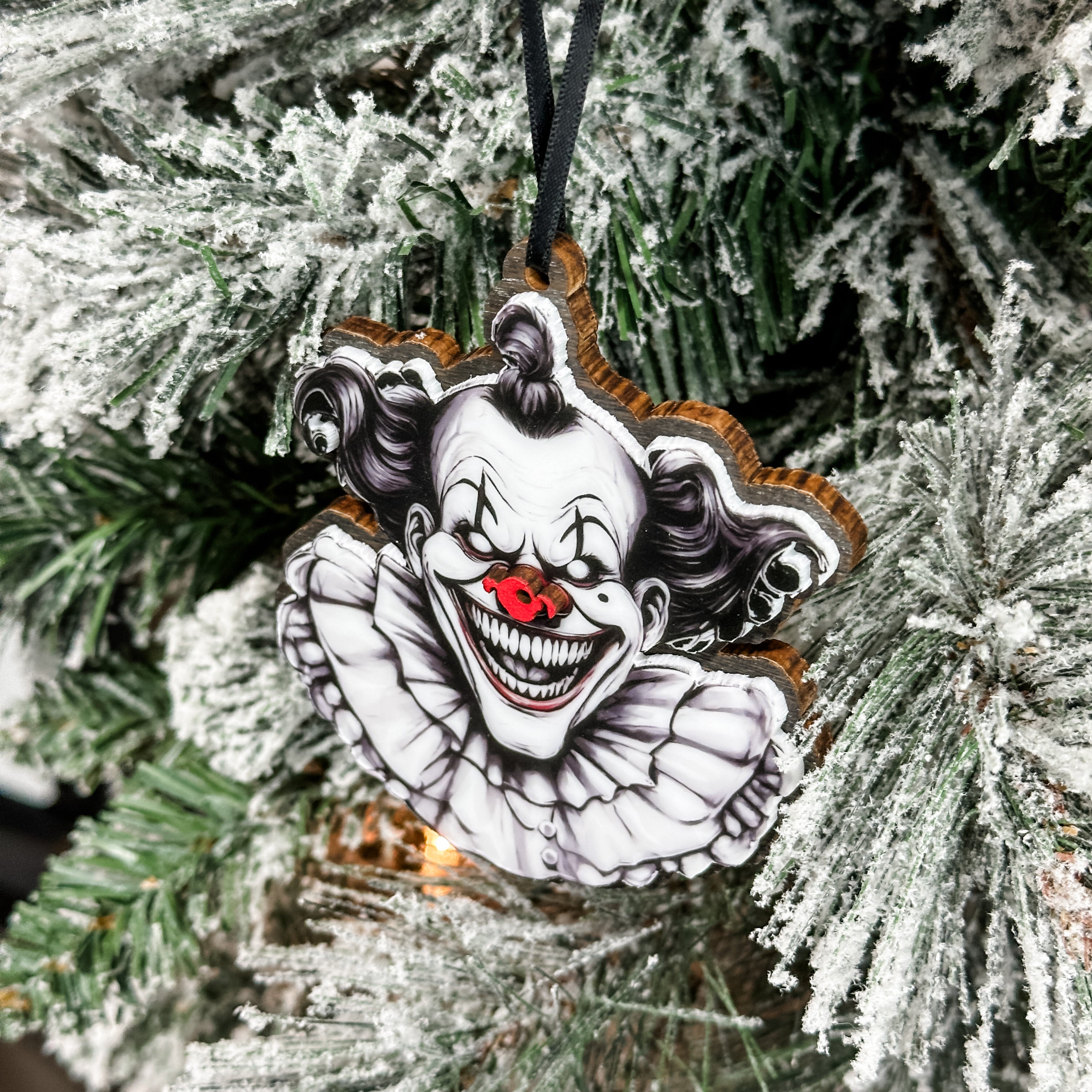 Horror Clown • Acrylic Ornament or Sign • For Halloween Decorations