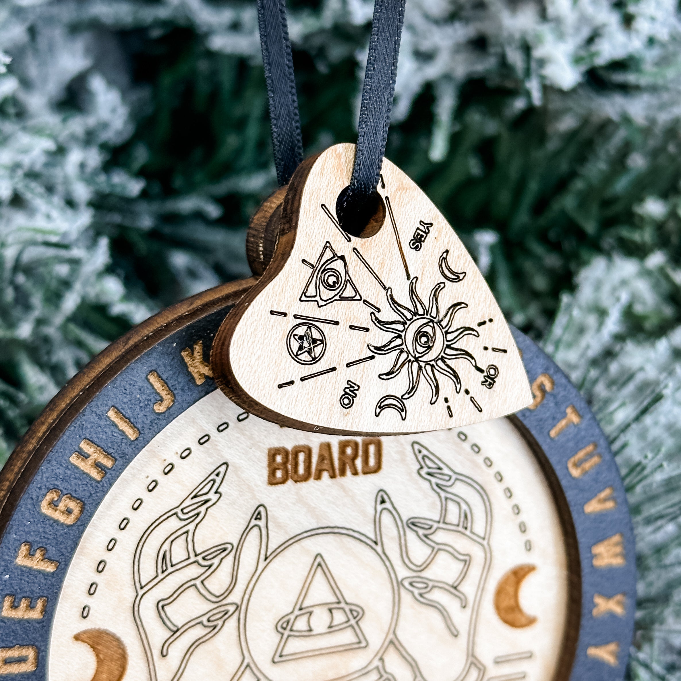 Ouija Board • Layered Wood Ornament • For Gothic & Halloween Decor