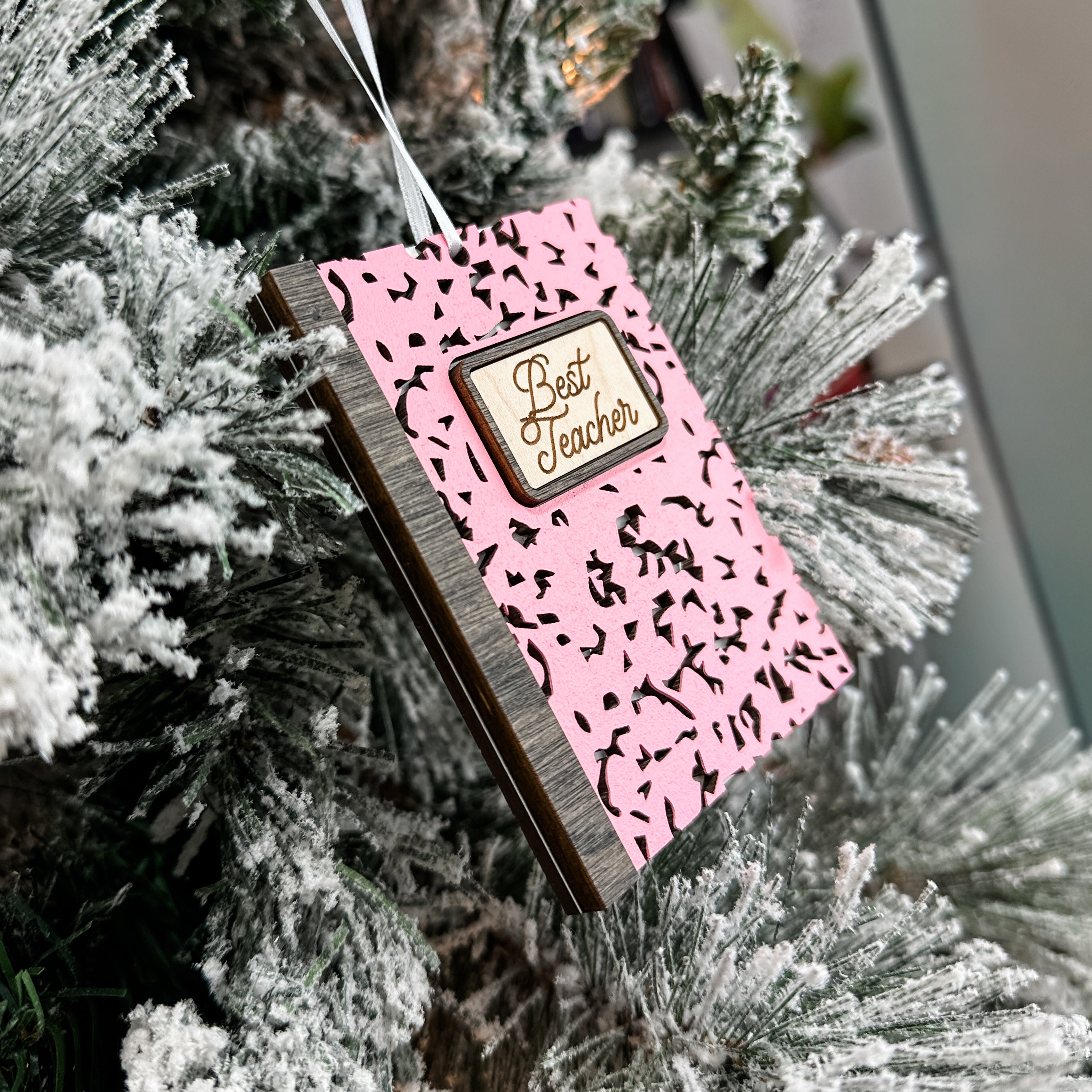 The Notebook Ornament • Personalized 3D Wood Ornament • For Teachers & Students