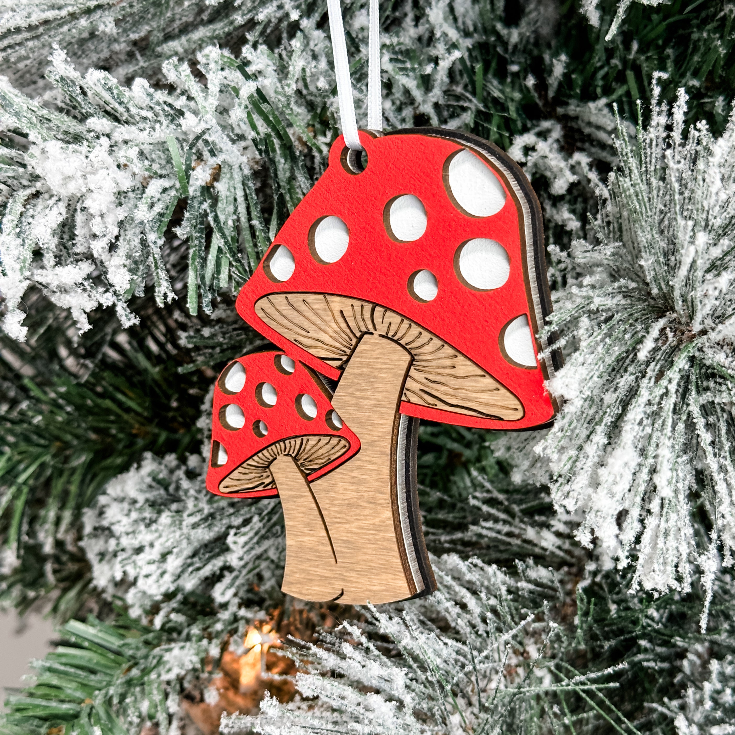 The Mushroom • 3D Wood & Acrylic Ornament • For a Fun Guy!