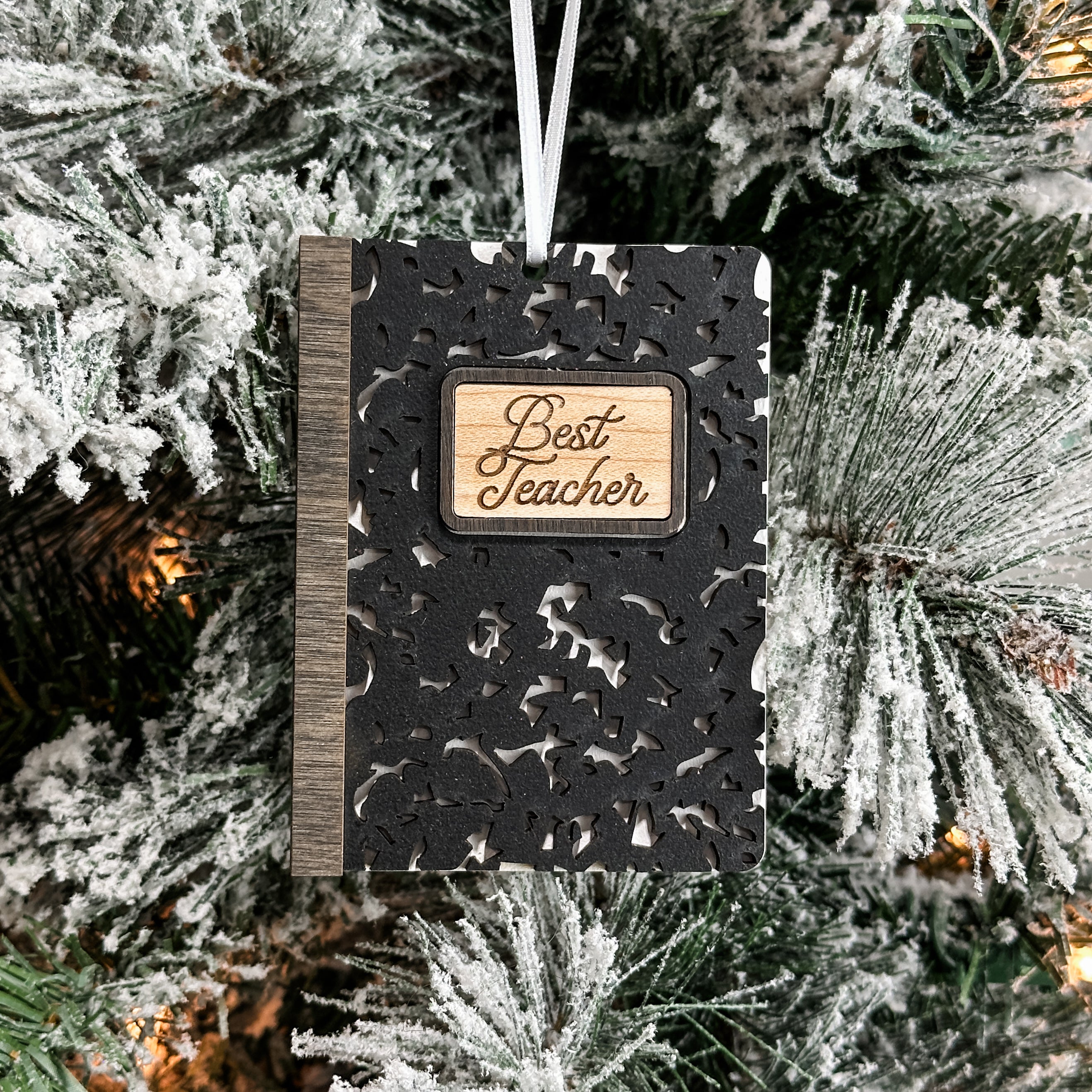 The Notebook Ornament • Personalized 3D Wood Ornament • For Teachers & Students