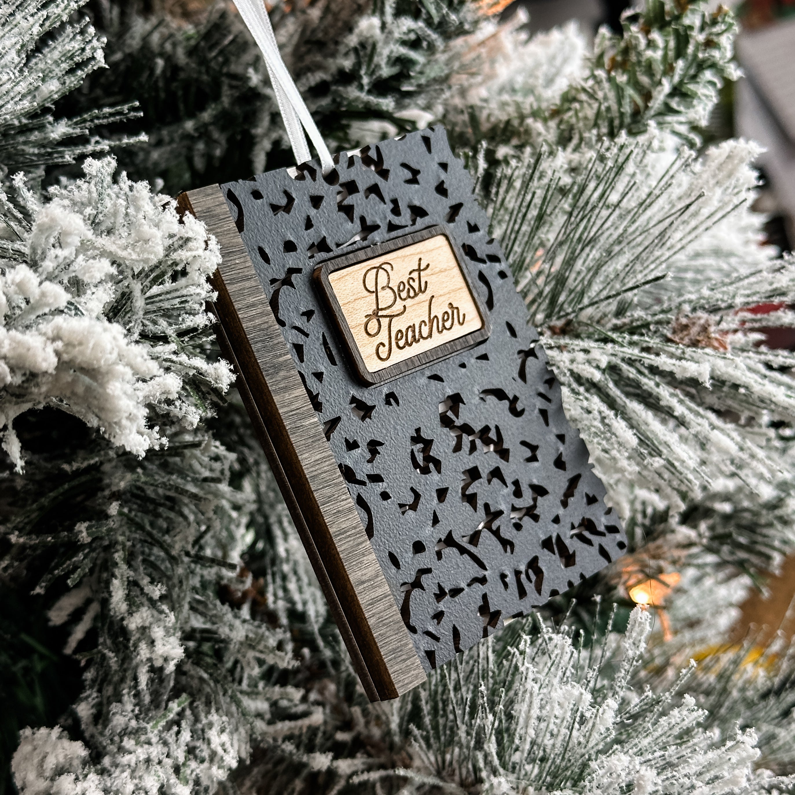 The Notebook Ornament • Personalized 3D Wood Ornament • For Teachers & Students