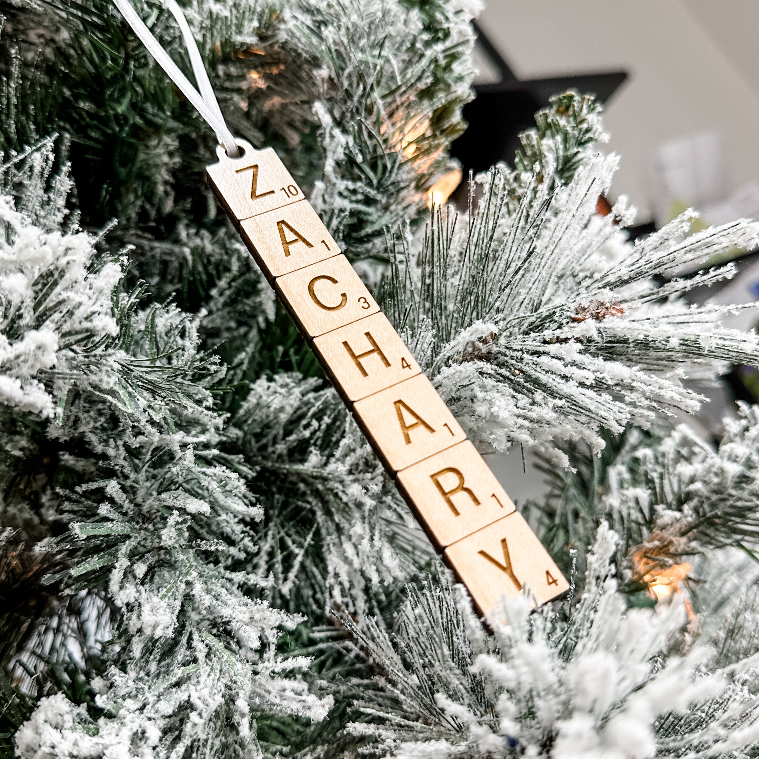 Custom Name Tile • Personalized Wood Ornament or Stocking Tag • For Families