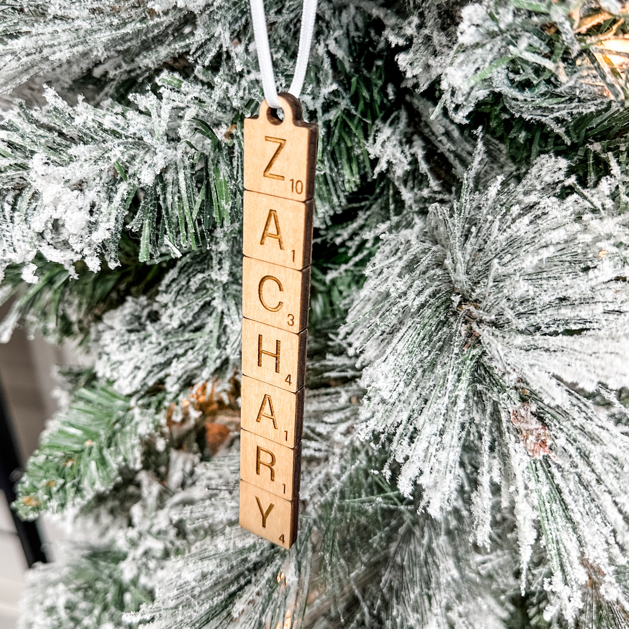Custom Name Tile • Personalized Wood Ornament or Stocking Tag • For Families