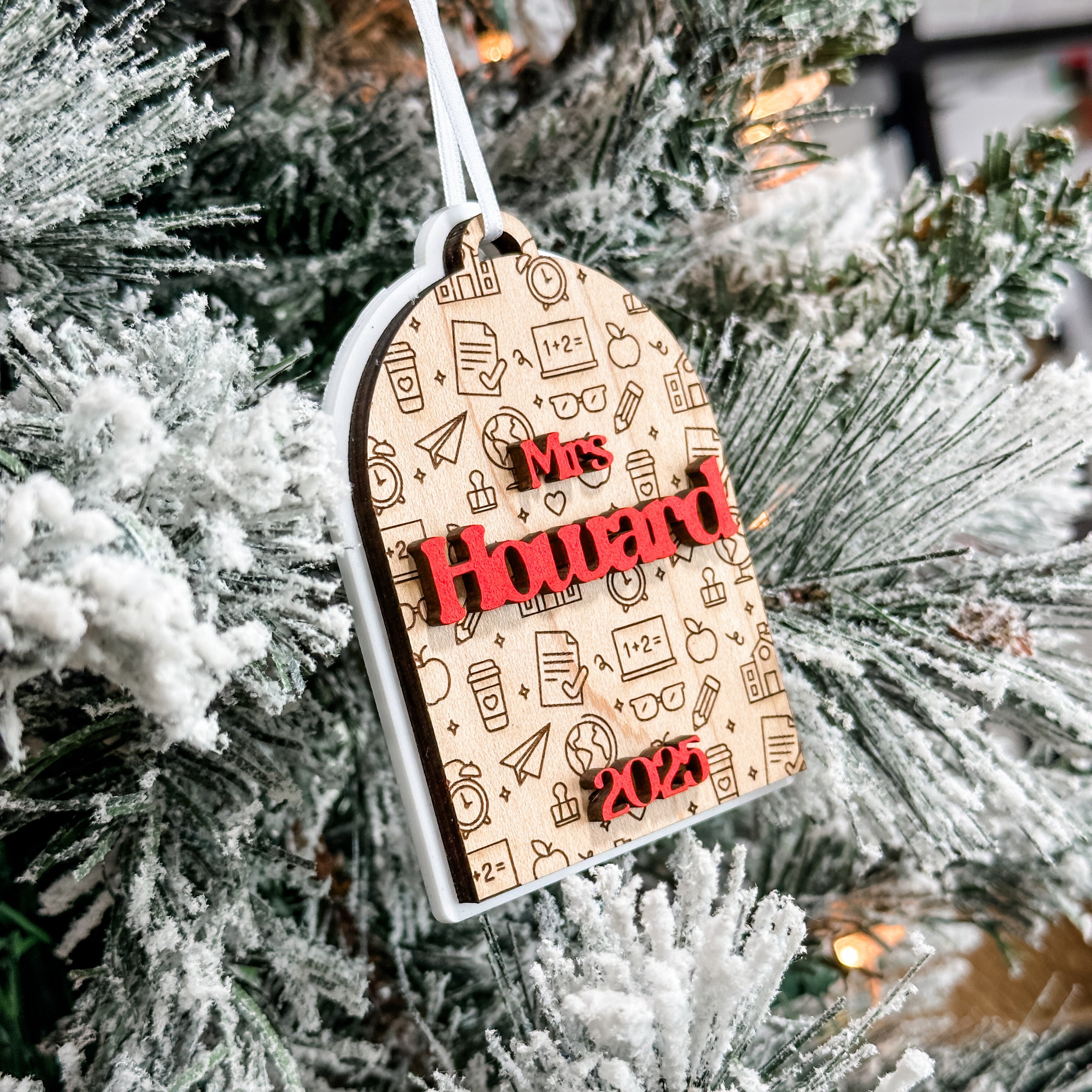 Teacher Arch • Personalized Wood & Acrylic Ornament • For The Best Teacher Ever
