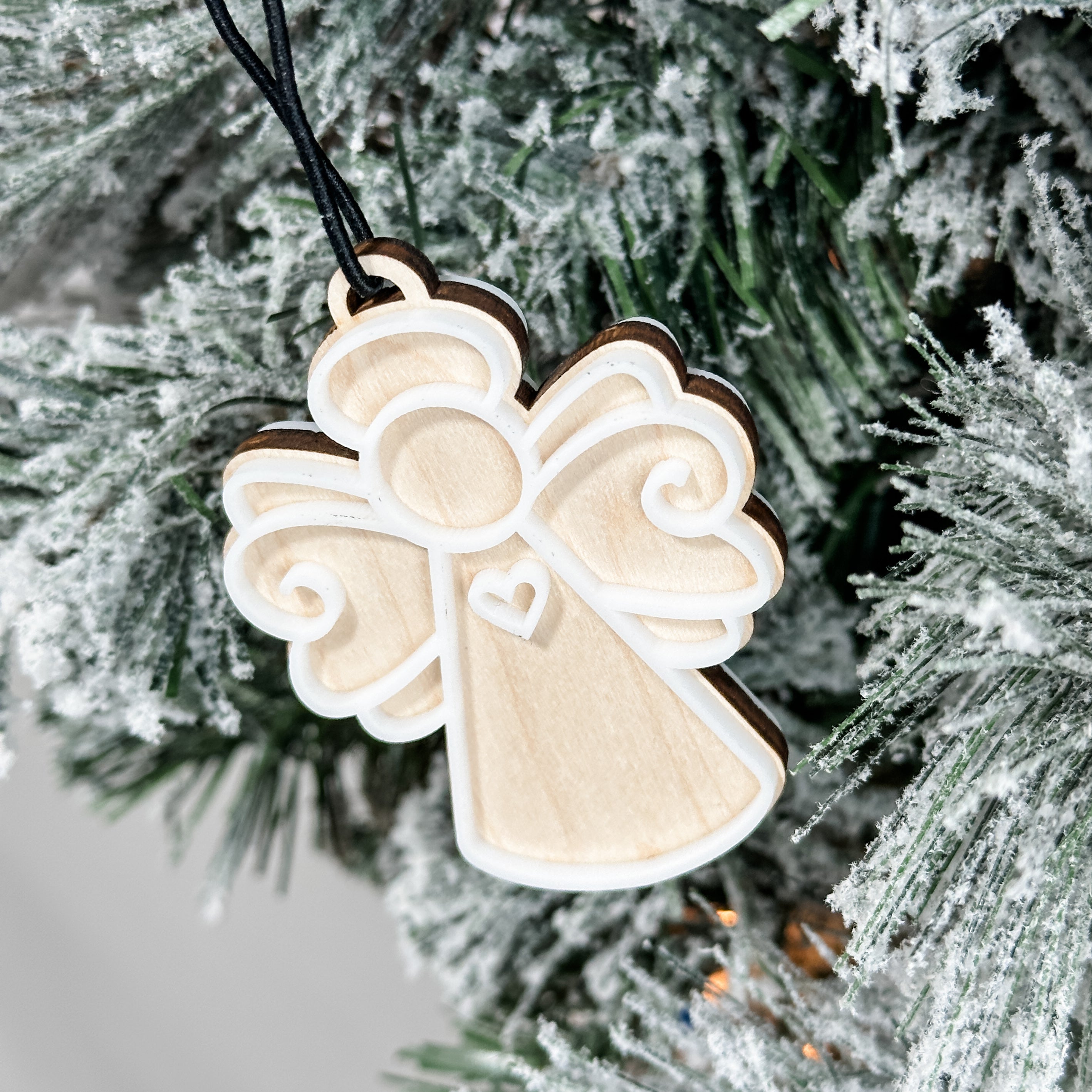 Guardian Angel • 3D Wood & Acrylic Ornament or Car Charm • To Remember Loved Ones