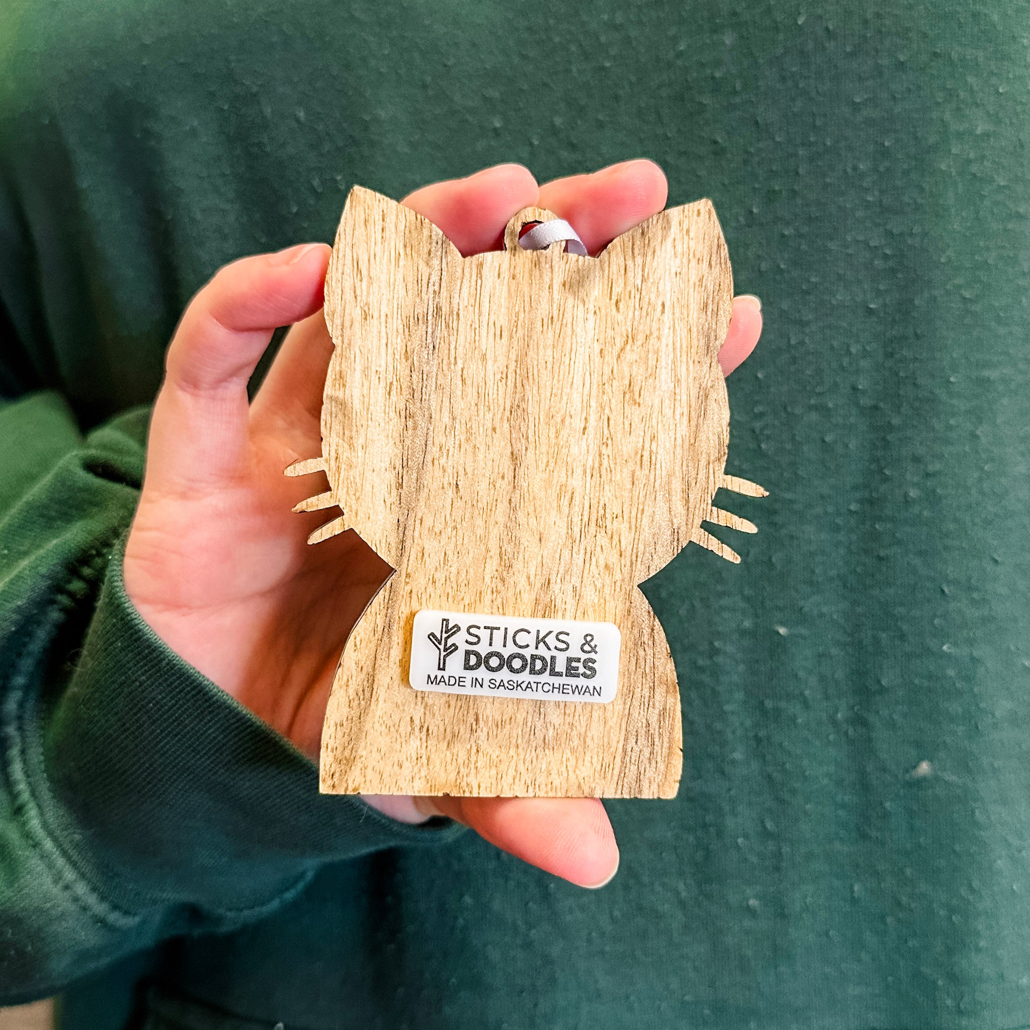 Minimalist Cat or Dog • 3D Wood Ornament • For Pet Lovers