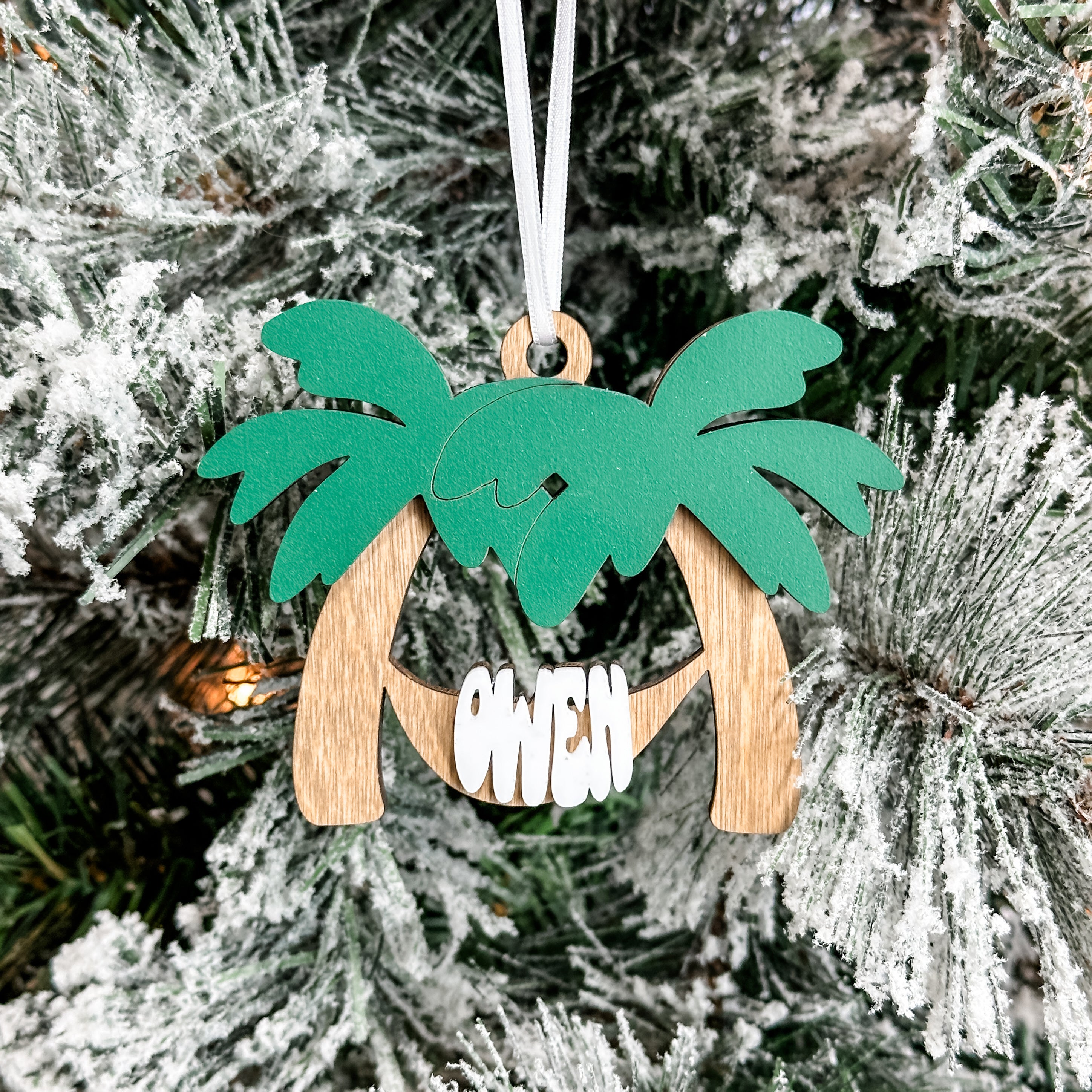 Retired Palm Tree Ornament • Personalized Wood Ornament • For The Retired Heading South