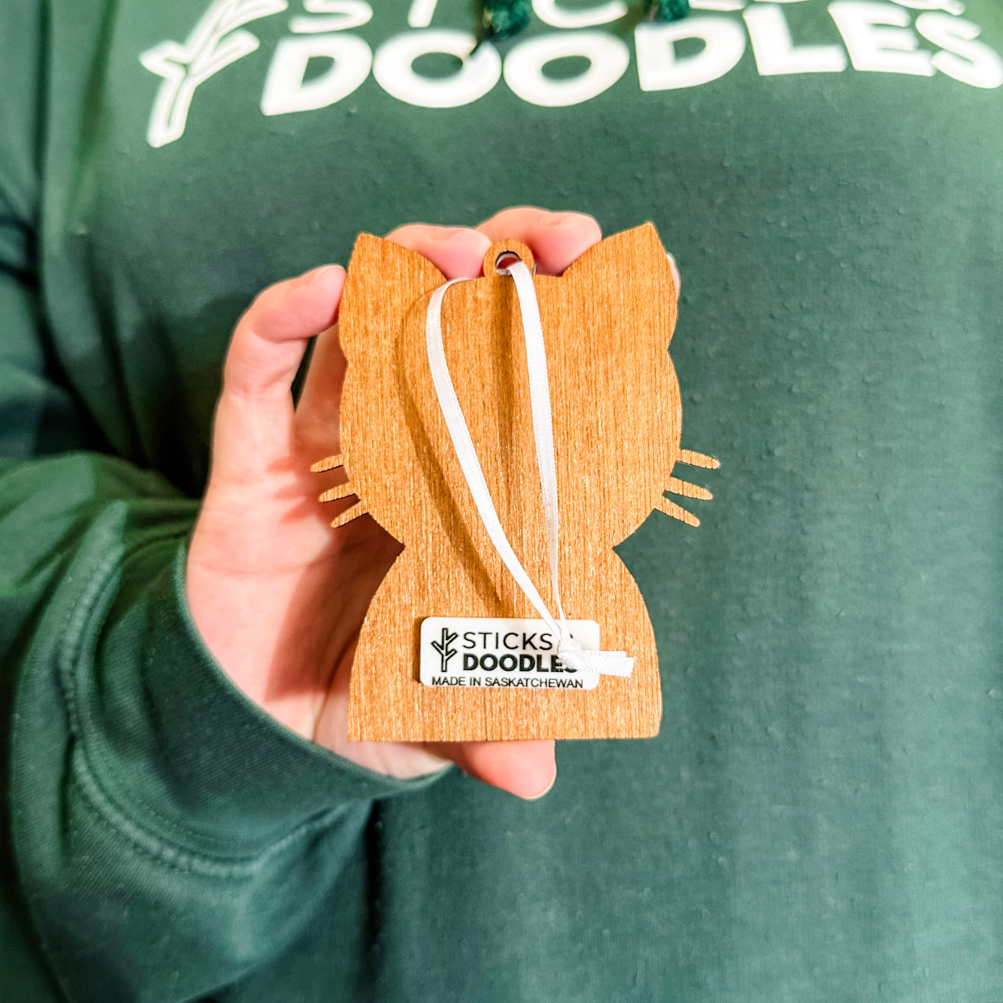 Minimalist Cat or Dog • 3D Wood Ornament • For Pet Lovers