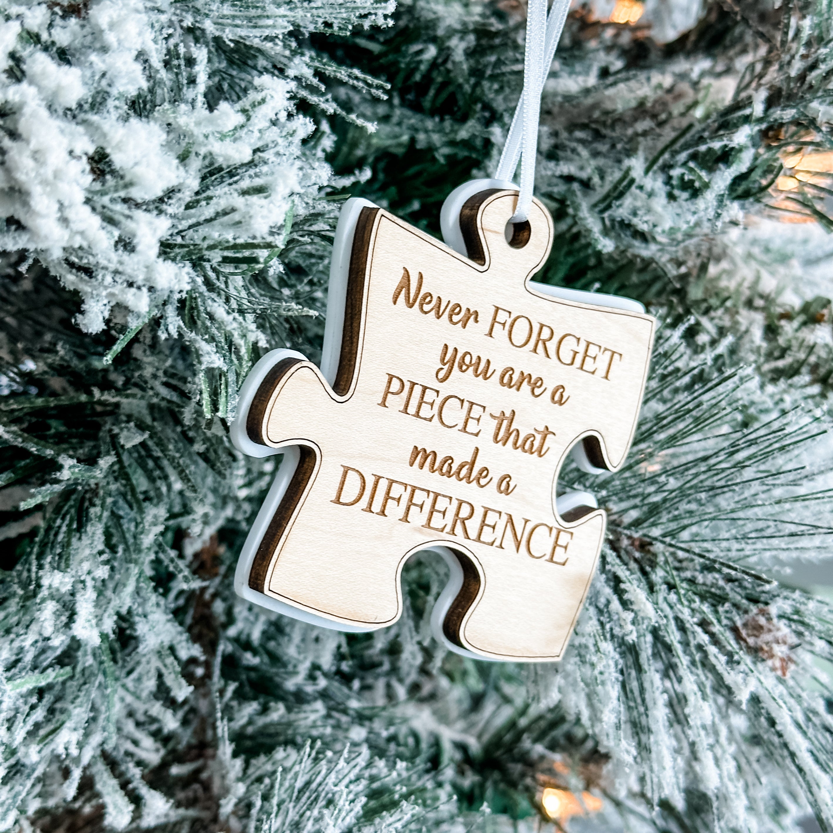 Appreciation Puzzle Piece • Engraved Wood Ornament • For Those Who Make a Difference