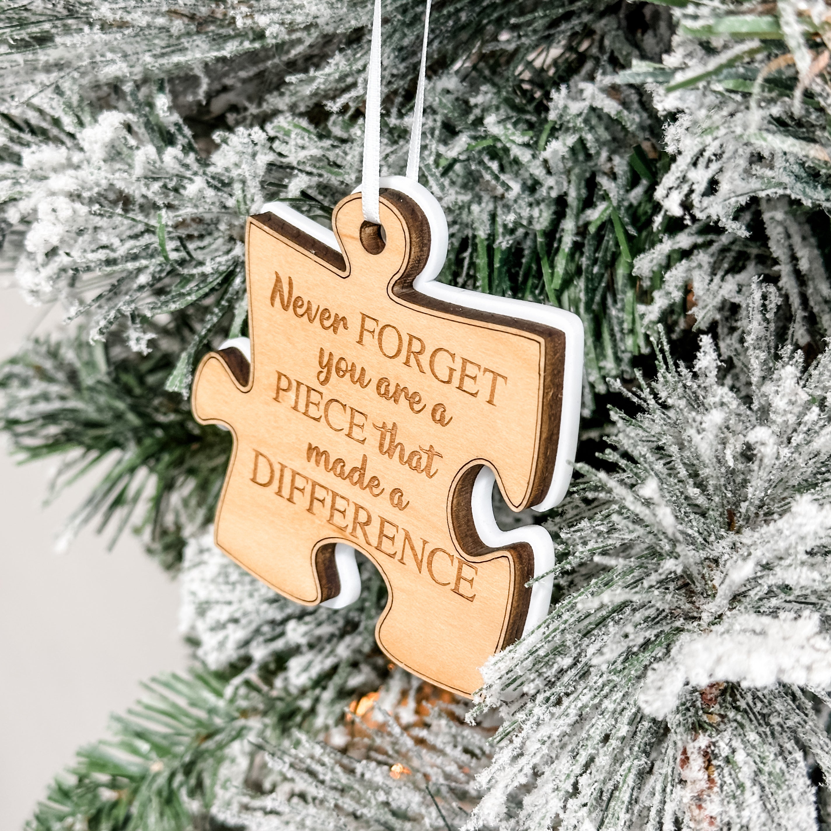 Appreciation Puzzle Piece • Engraved Wood Ornament • For Those Who Make a Difference