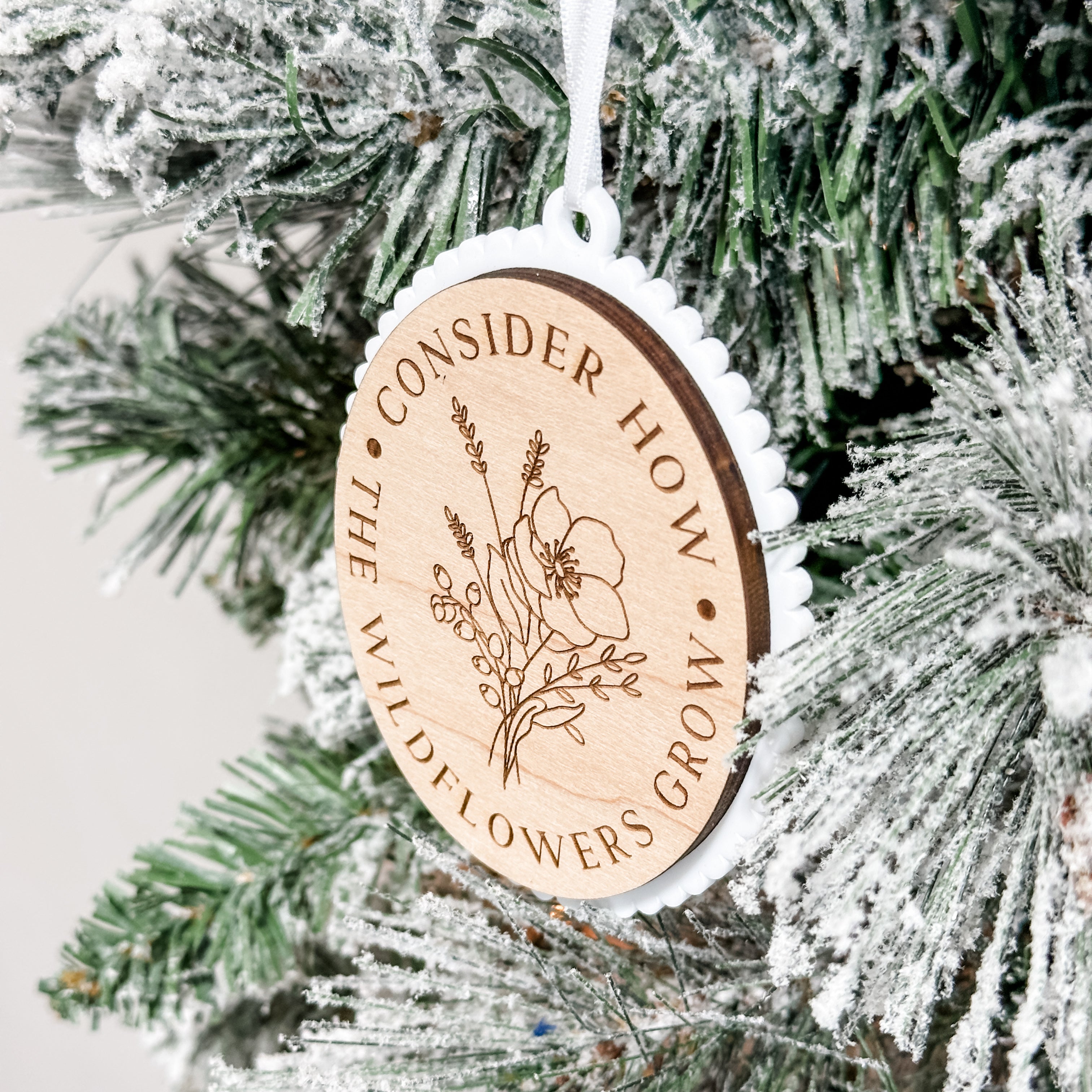 Consider How Wildflowers Grow • 3D Wood & Acrylic Ornament • For Someone Who Makes A Difference