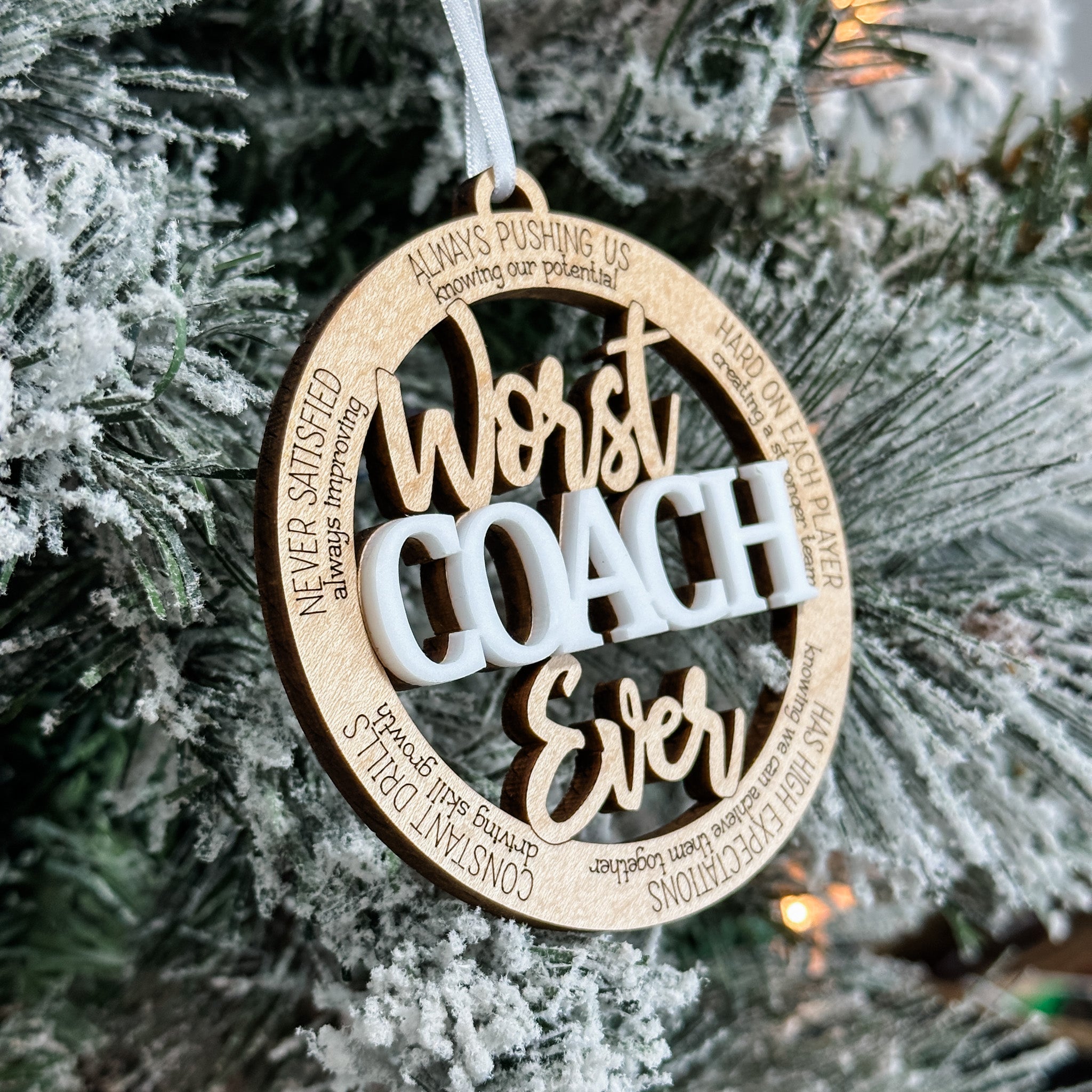 Worst Ever (In The Best Way) • 3D Wood Ornaments • For the People You Love, With a Good Sense of Humour