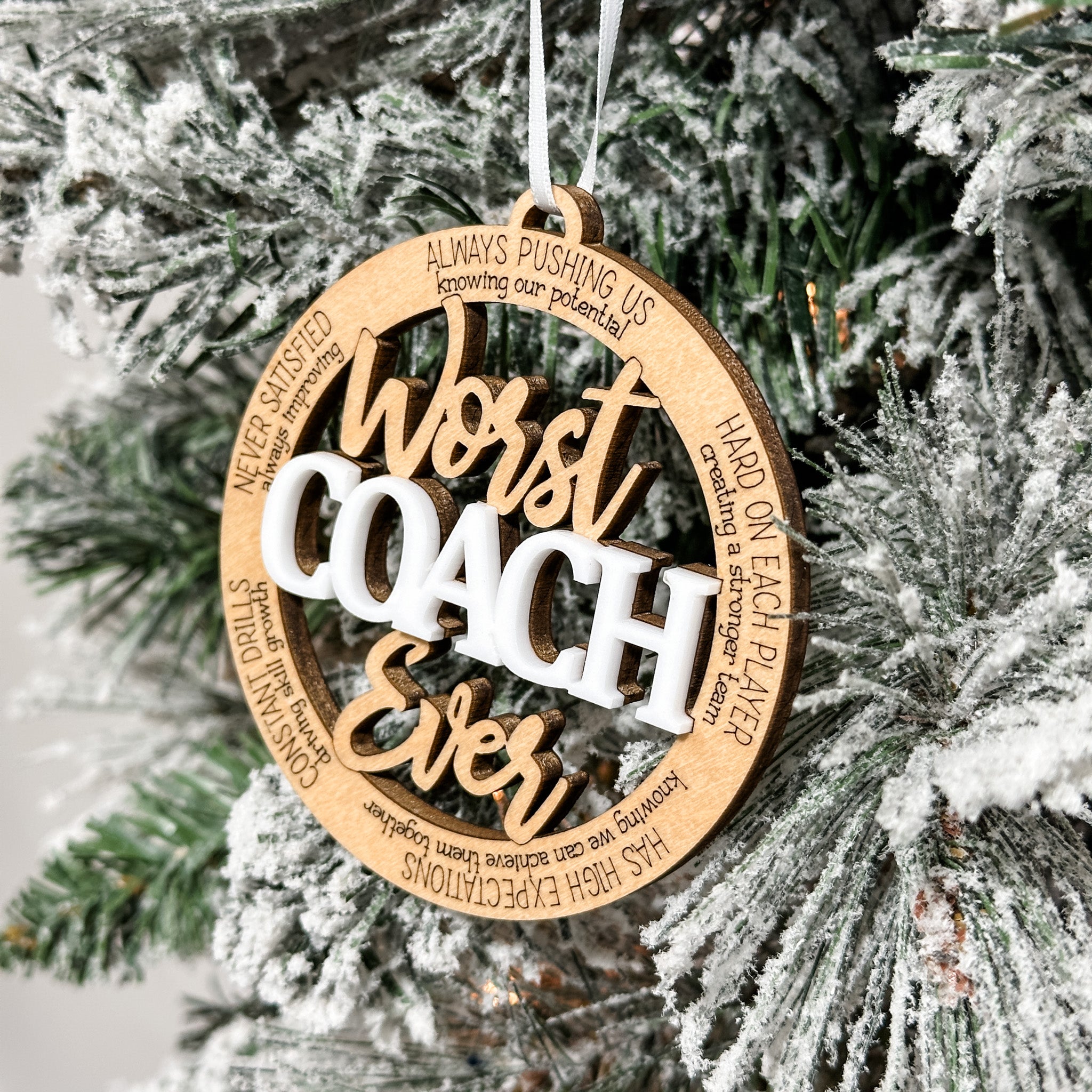 Worst Ever (In The Best Way) • 3D Wood Ornaments • For the People You Love, With a Good Sense of Humour