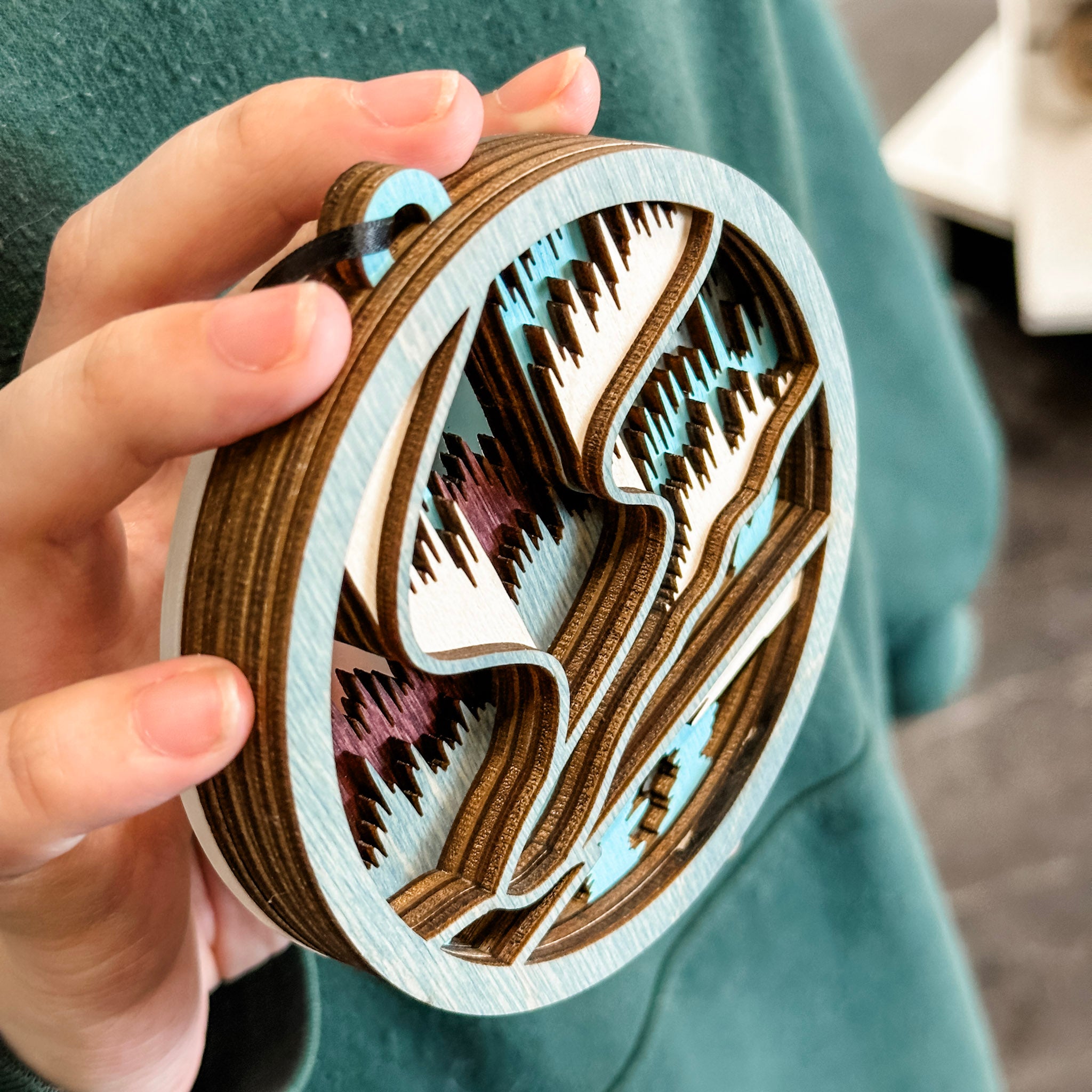 The Northern Lights • Layered Wood Ornament & Mini Sign • Saskatchewan Gifts
