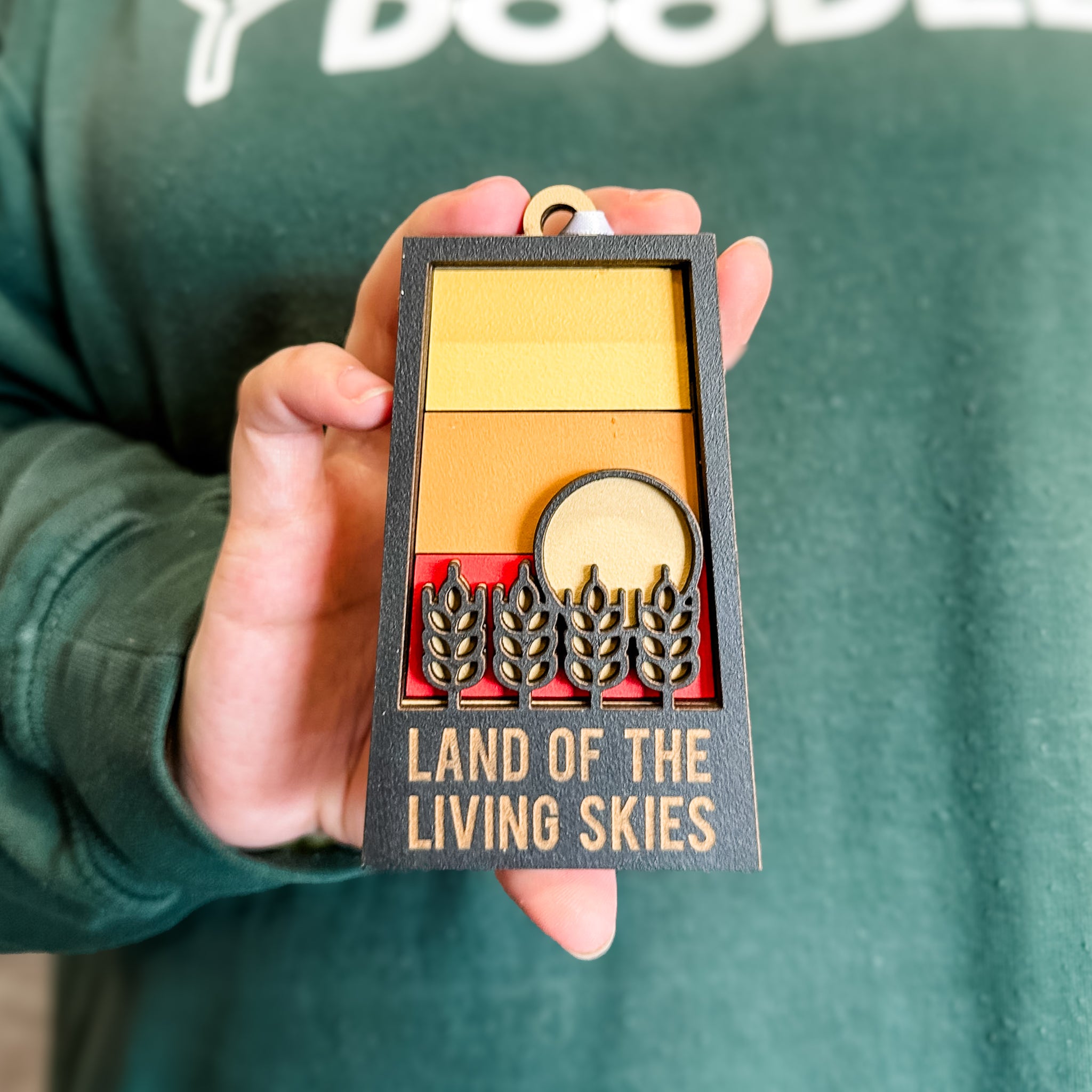 Land of the Living Skies • Wood Ornament, Magnet or Sign • Saskatchewan Souvenirs
