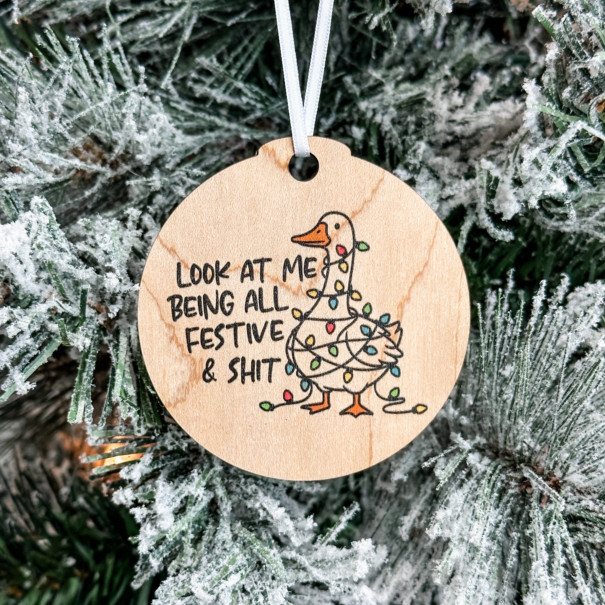 Assorted Funny Puns, Inspirational, and Festive Ornaments